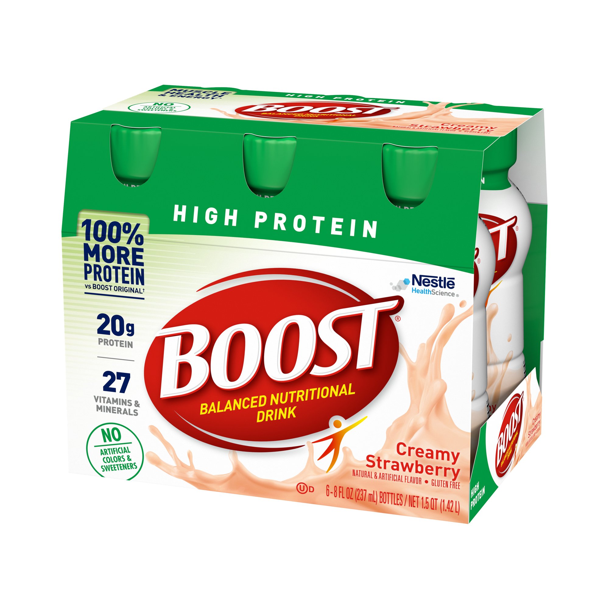 Nestle Healthcare Nutrition 00041679944363 - Boost® High Protein Strawberry Complete Nutritional Drink, 8-ounce Bottle - 1/Each, 6/Pack, 24/Case
