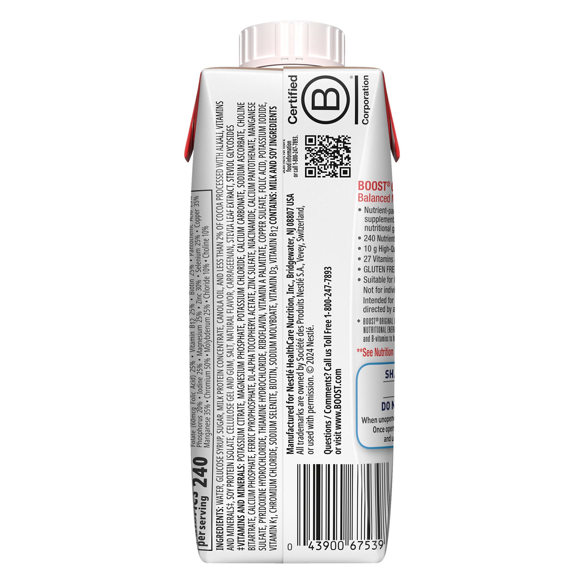 Nestle Healthcare Nutrition - 00043900169729 Boost® Original Chocolate Balanced Nutritional Drink