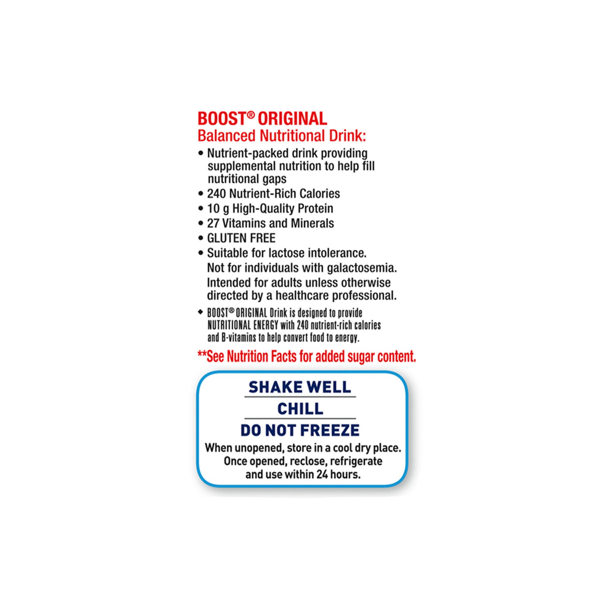 Nestle Healthcare Nutrition - 00043900169729 Boost® Original Chocolate Balanced Nutritional Drink
