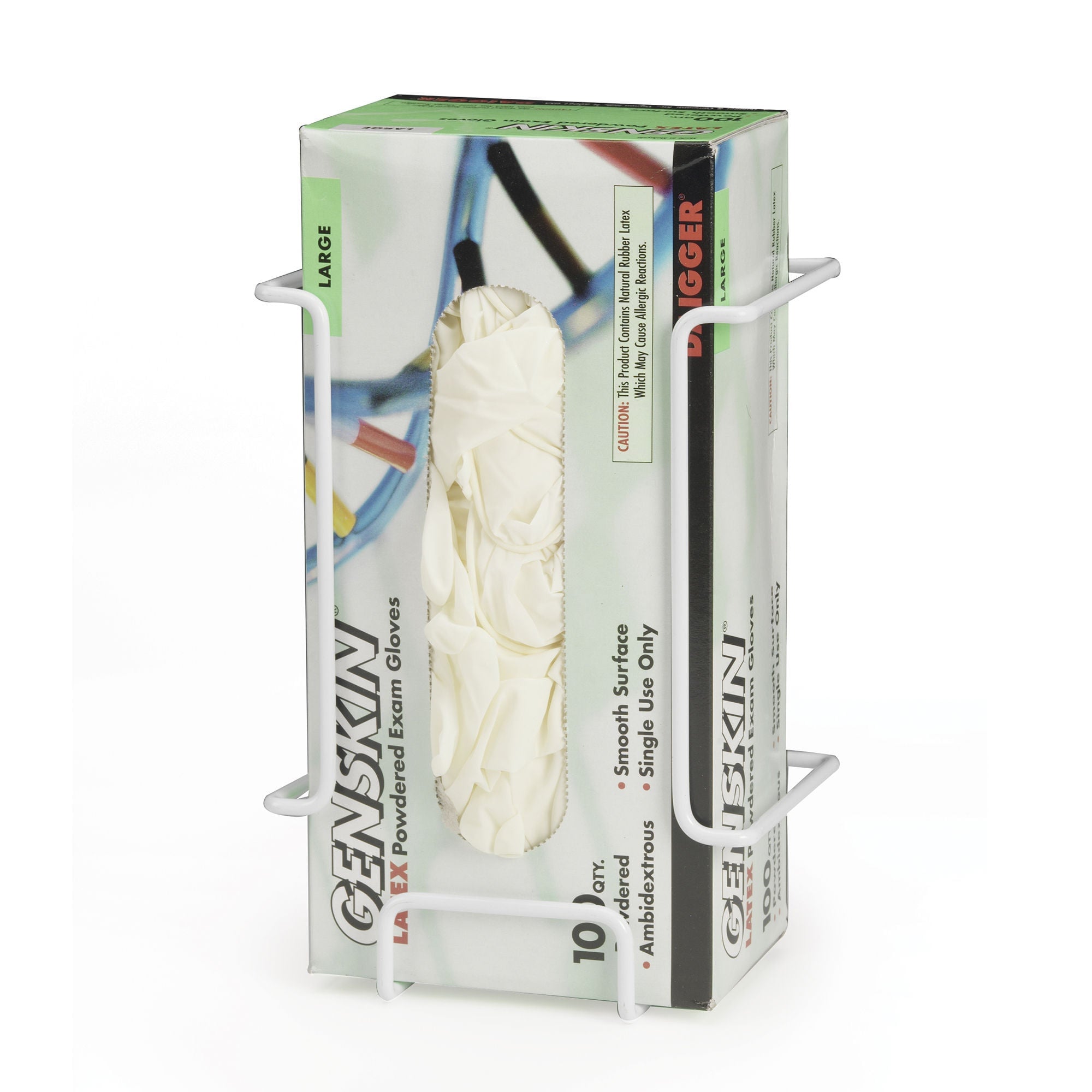 Heathrow Scientific LLC - HS23457 Glove Box Holder Wall Mounting 1 Box of Gloves White 4-1/4 X 5-1/2 Inch Coated Steel