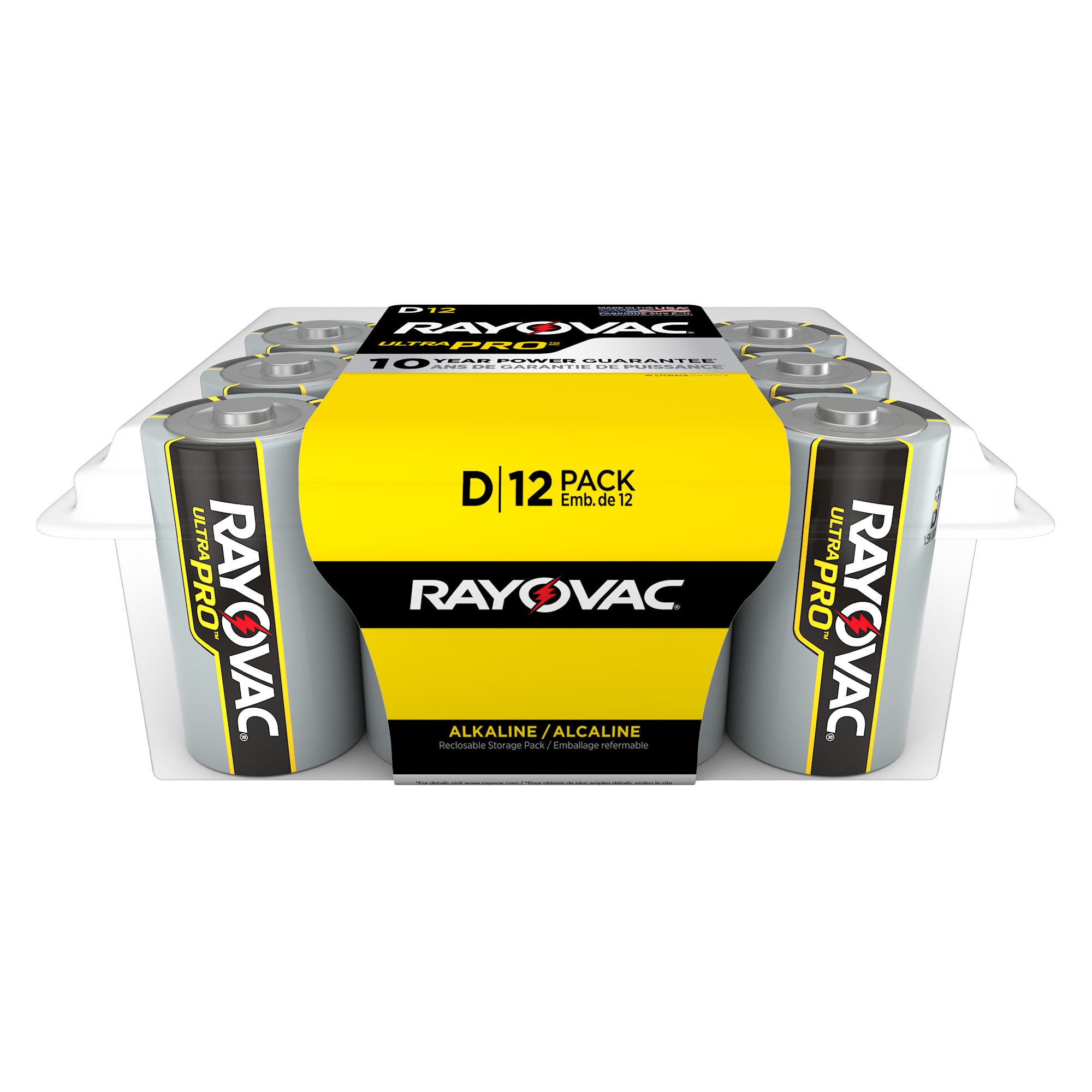 Energizer LLC - ALD-12PP Alkaline Battery Rayovac® Ultra Pro™ D Cell 1.5 Volt Disposable 12 Pack