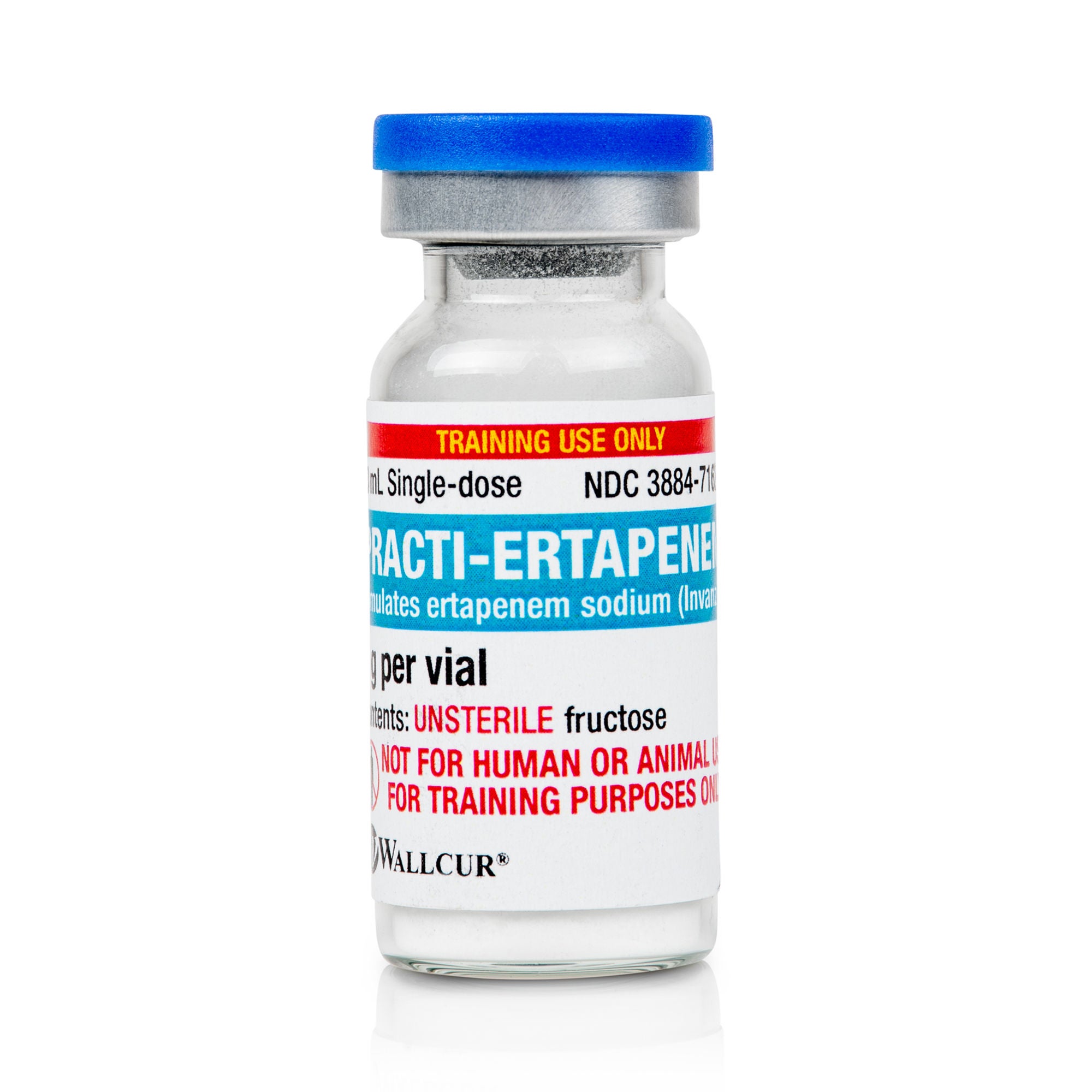 Wallcur - 111ER Clinical Training Medication Practi-Ertapenem Sodium™ White Powder Vial 10 mL