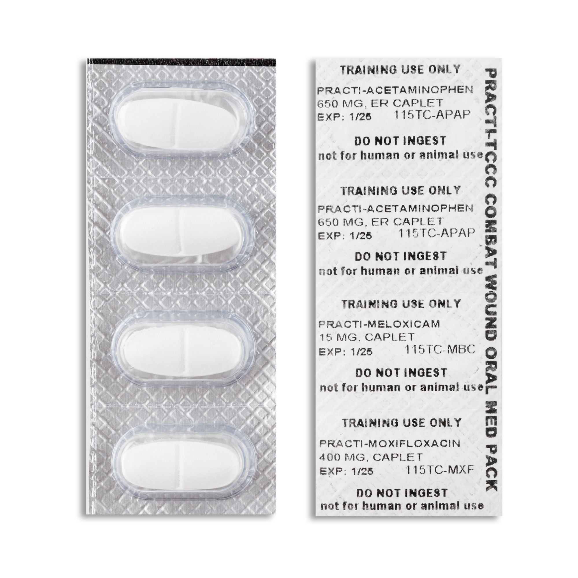 Wallcur - 115TC Clinical Training Medication Practi-TCCC™ Oral Med Pack Pill Blister Pack Assorted Sizes