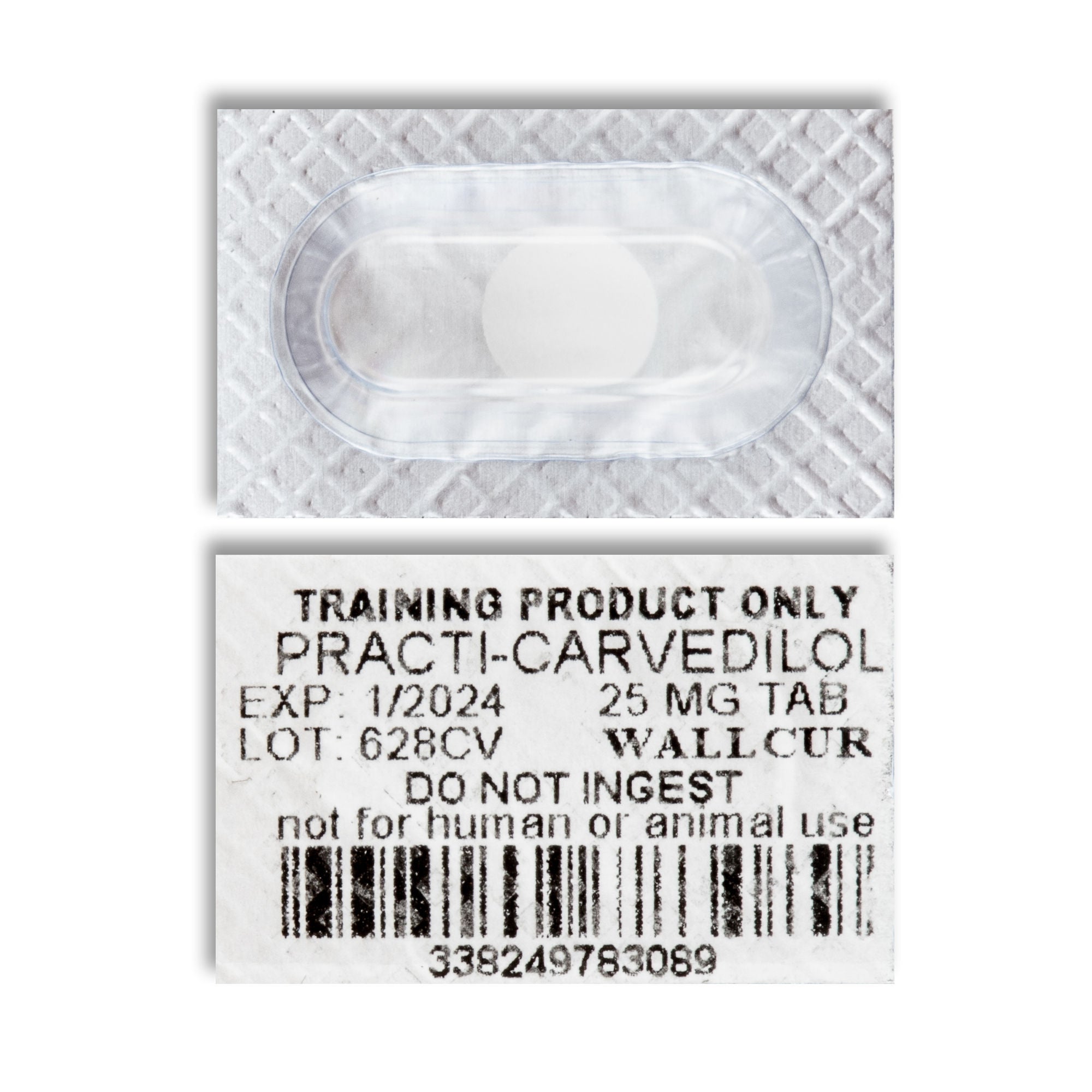 Wallcur - 628CV Clinical Training Medication Practi-Carvedilol™ Scored Tablet Blister Pack 25 mg per Dose