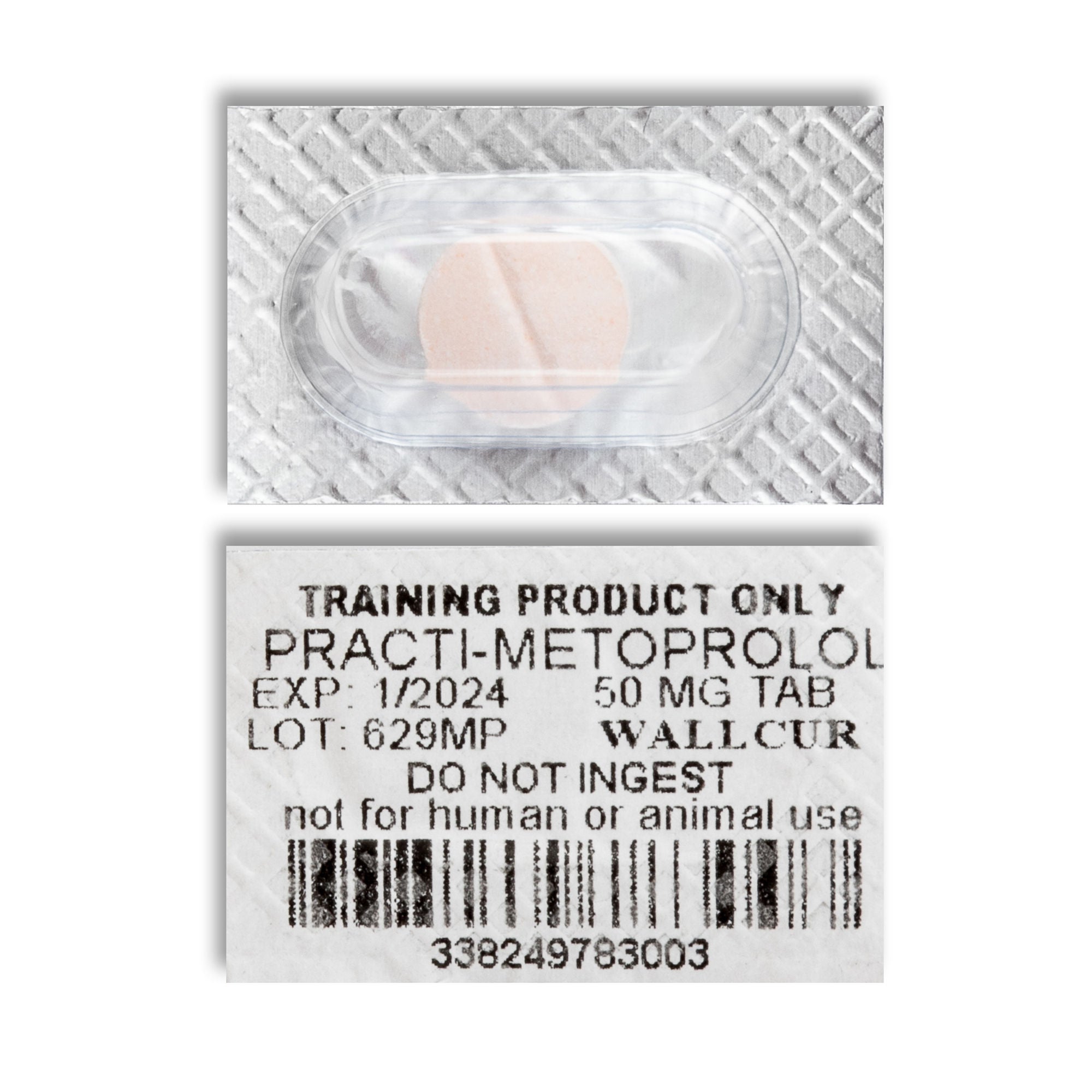 Wallcur - 629MP Clinical Training Medication Practi-Metoprolol™ Scored Tablet Blister Pack 50 mg per Dose