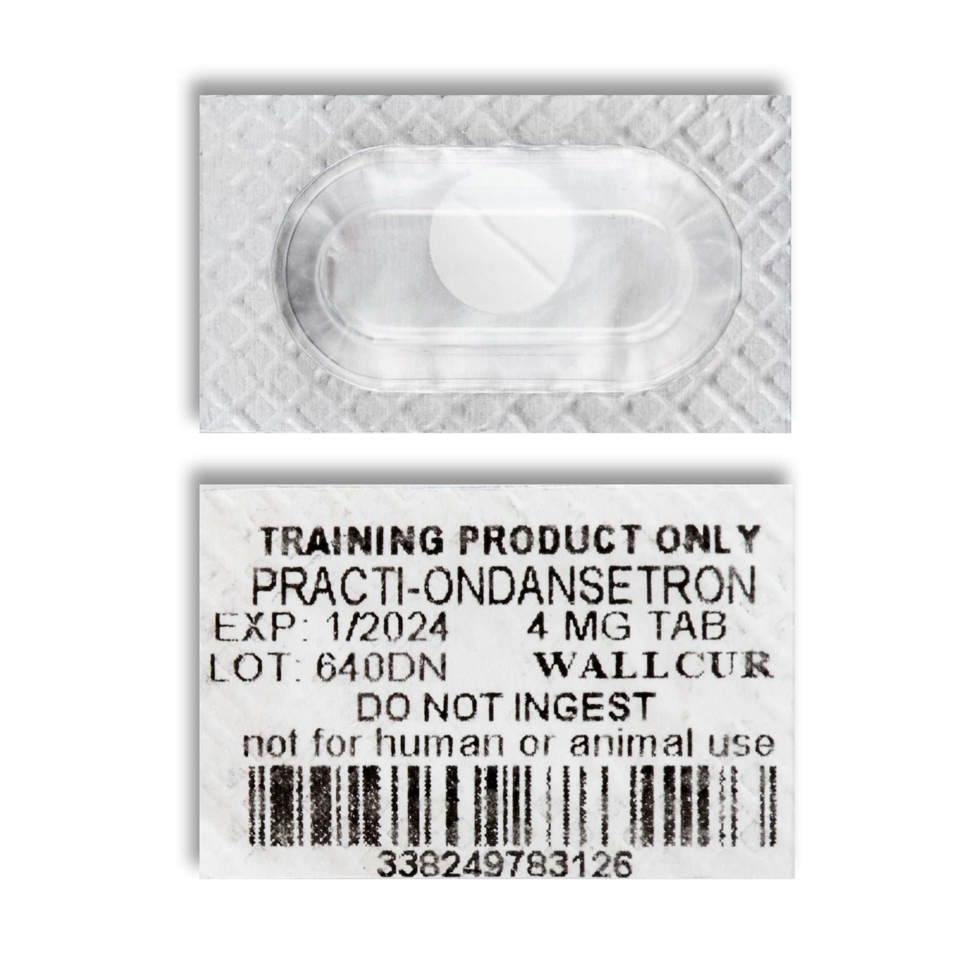 Wallcur - 640DN Clinical Training Medication Practi-Ondansetron™ Scored Tablet Blister Pack 4 mg per Dose