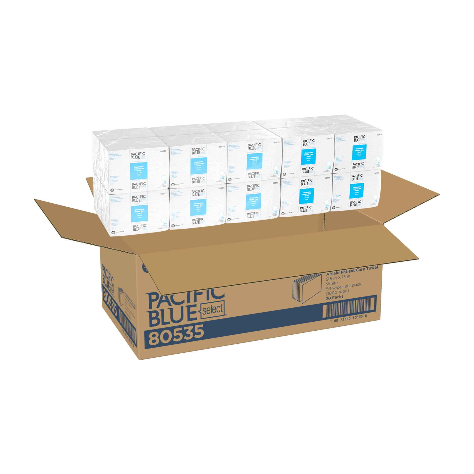 Georgia-Pacific Consumer Products LP 80535 - Pacific Blue Select® A400 Disposable Washcloths - 50/Bag, 1000/Case