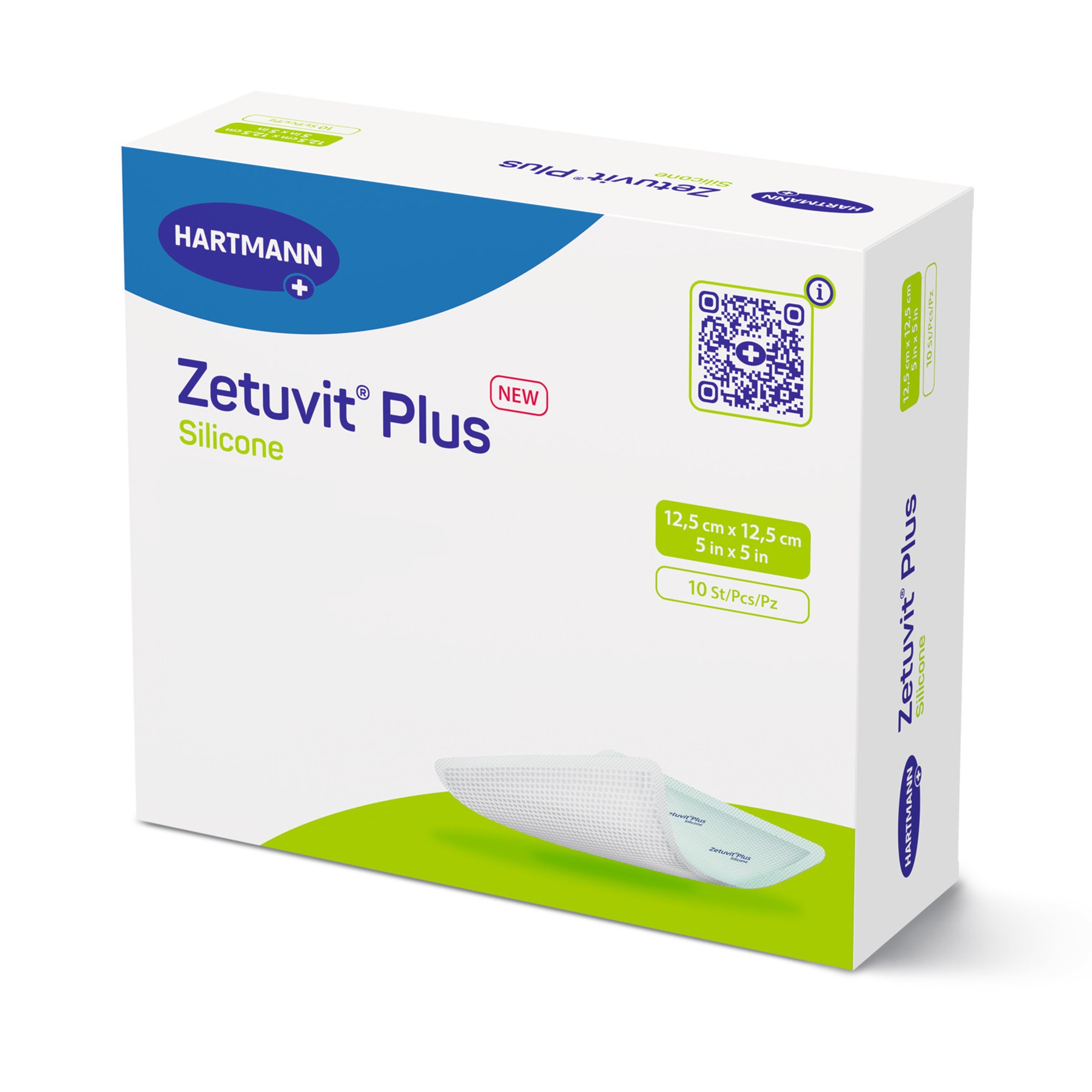 Hartmann 413812 - Zetuvit® Plus Silicone Super Absorbent Dressing, 5 x 5 Inch - 1/Each, 10/Box