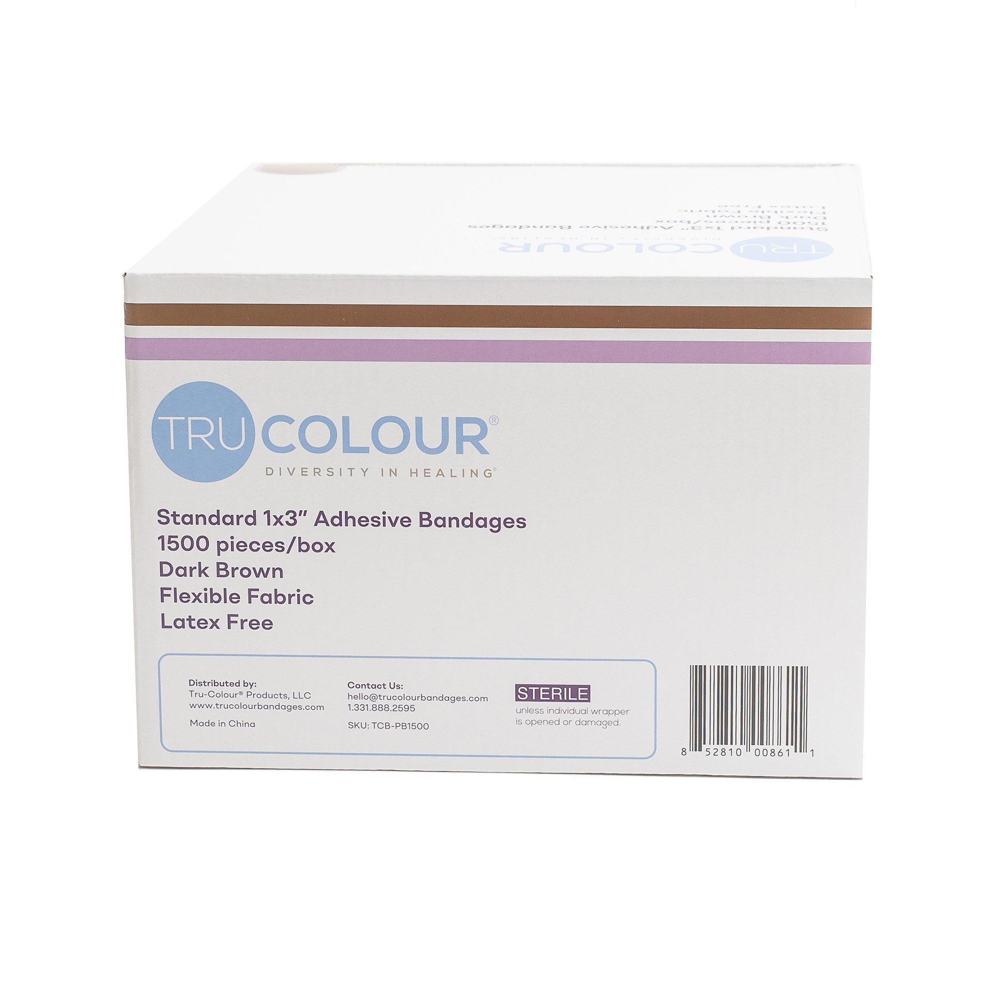 Tru-Colour Products LLC TCB-PB1500 - TruColour® Dark Brown Adhesive Strip, 1 x 3 Inch - 1500/Box, 6000/Case