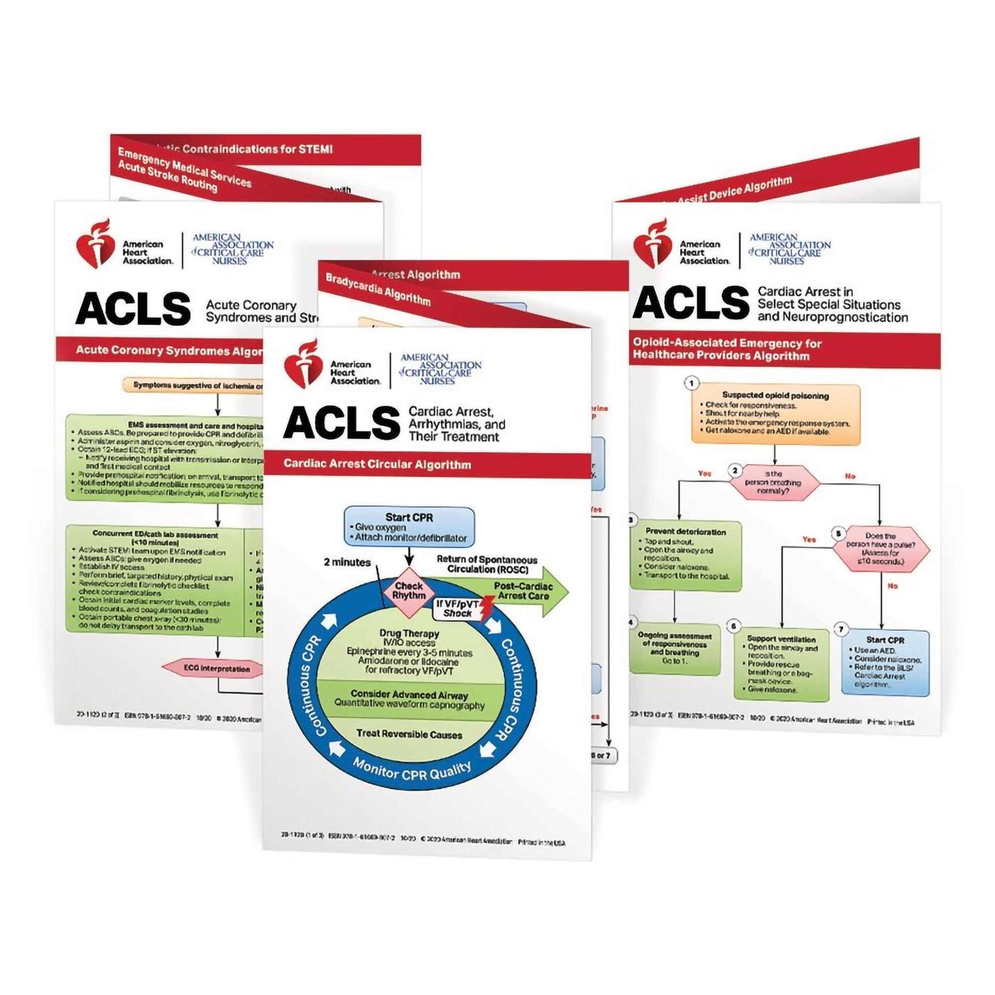 Worldpoint ECC - 20-1120 Pocket Reference Card Set American Heart Association 2020 ACLS AHA