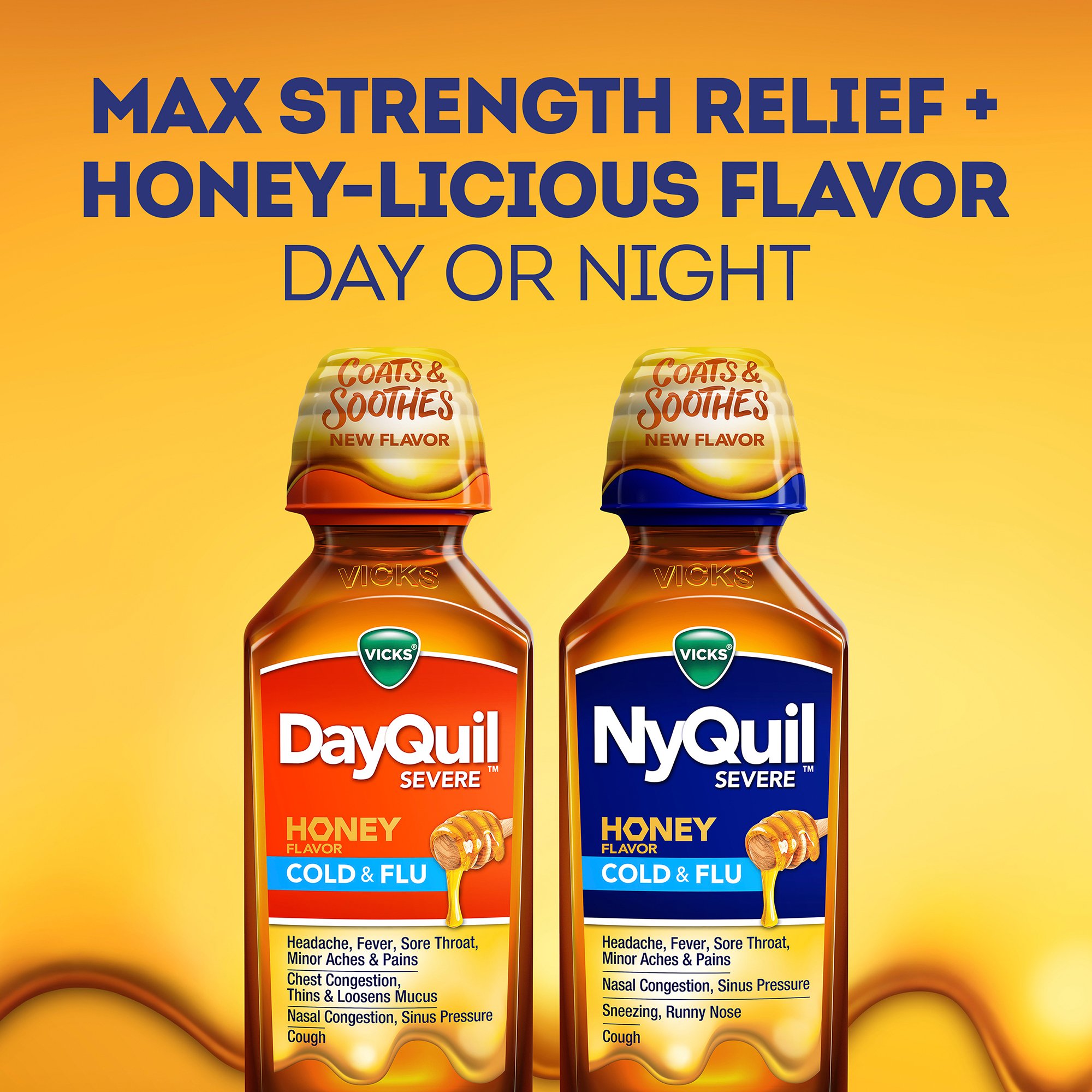 Procter & Gamble 32390004161 - NyQuil® Severe Cold & Flu Liquid Honey Flavor - 1/Each