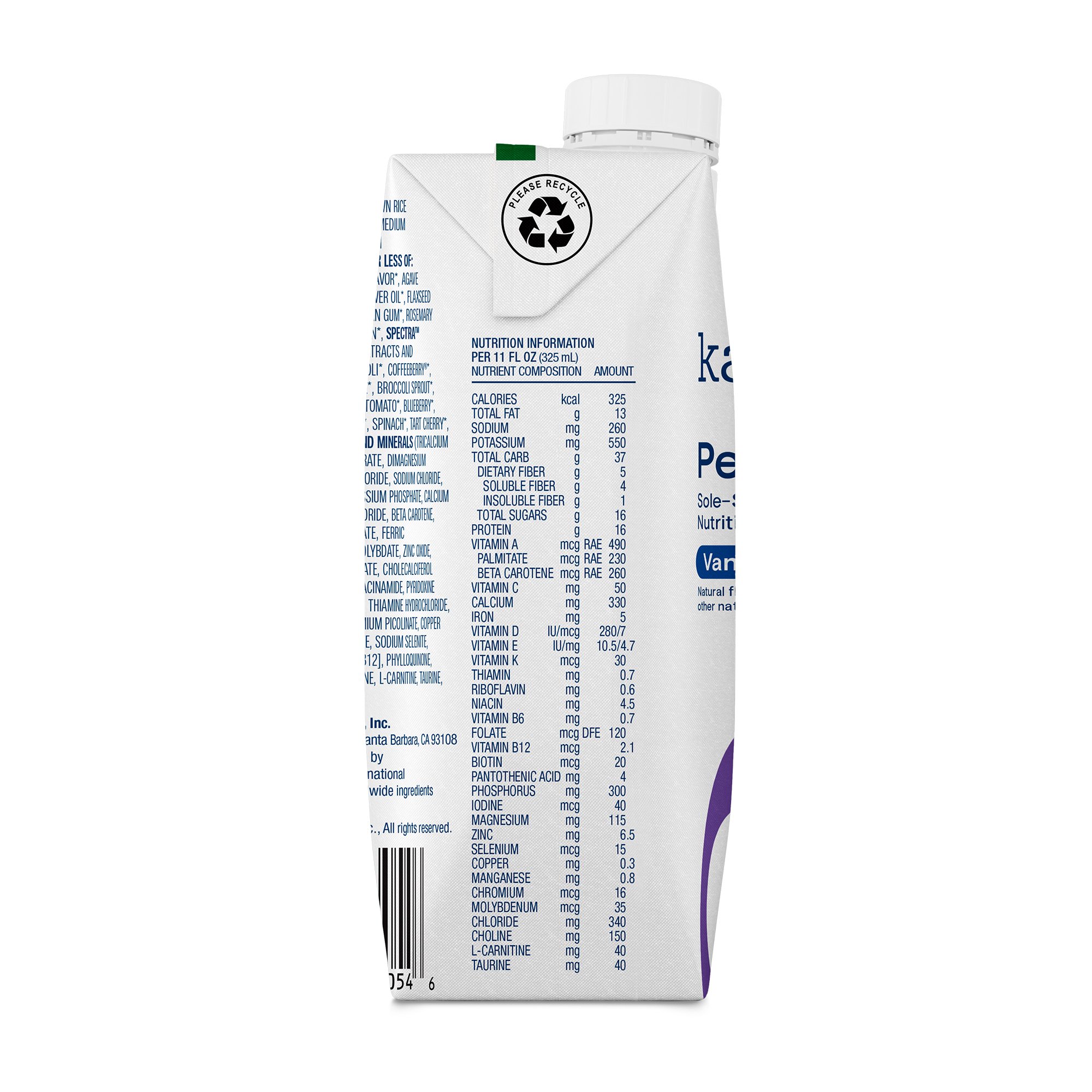Kate Farms 811112030553 - Kate Farms® Peptide 1.0 Vanilla Sole-Source Nutrition Formula, 11-ounce Carton - 1/Each, 12/Case