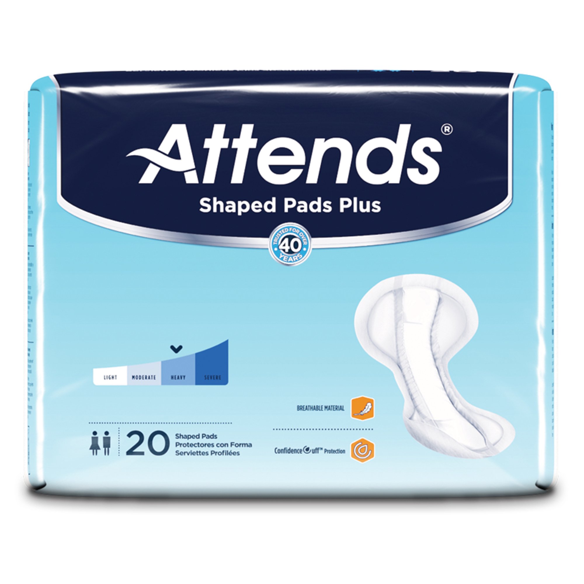 Attends Healthcare Products SPDPA - Attends® Shaped Bladder Control Pads, Plus - 20/Pack, 80/Case