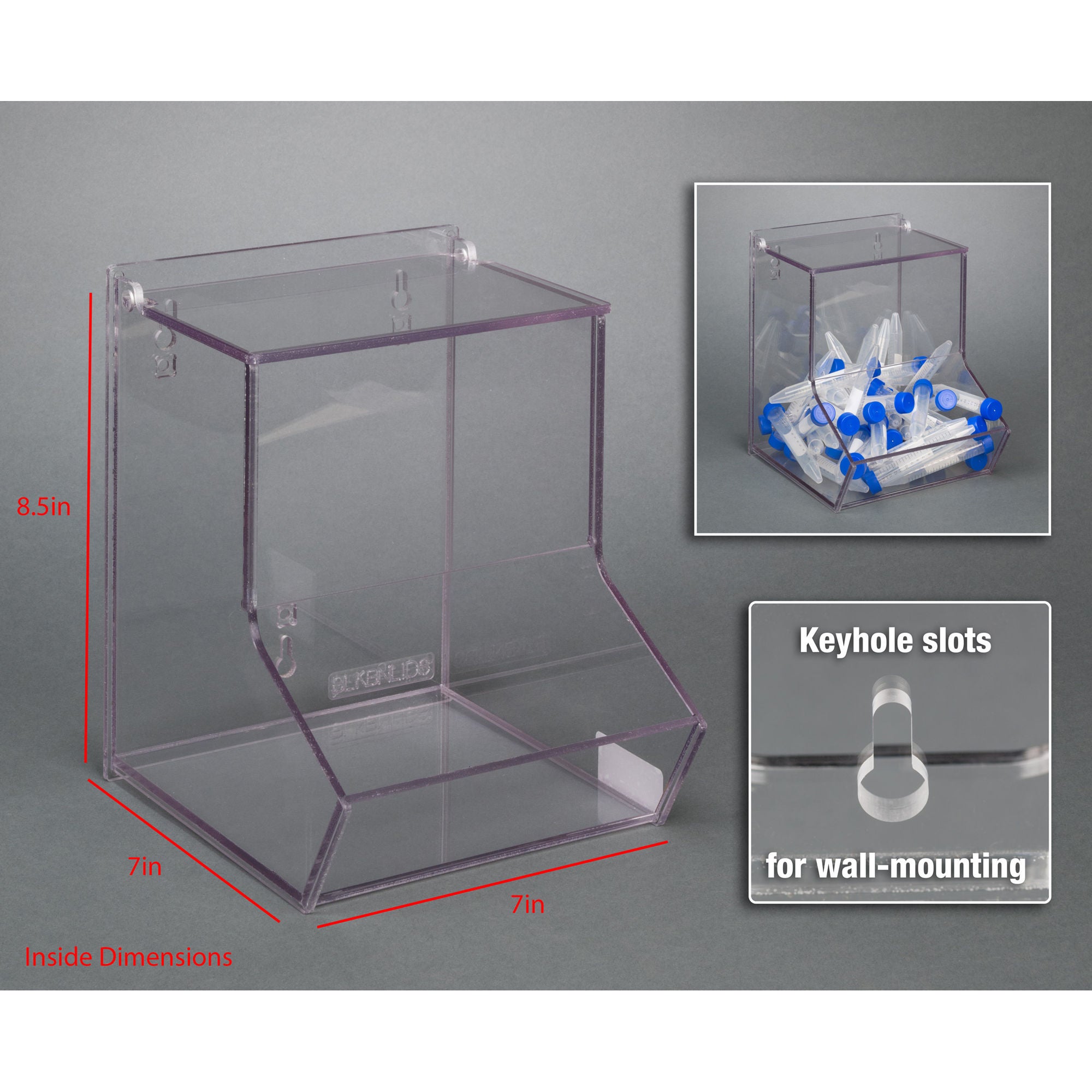 Poltex Inc - BLKBNLIDS-W Bulk Bin with Lid Poltex® Clear PETG 7 X 7 X 8-1/2 Inch