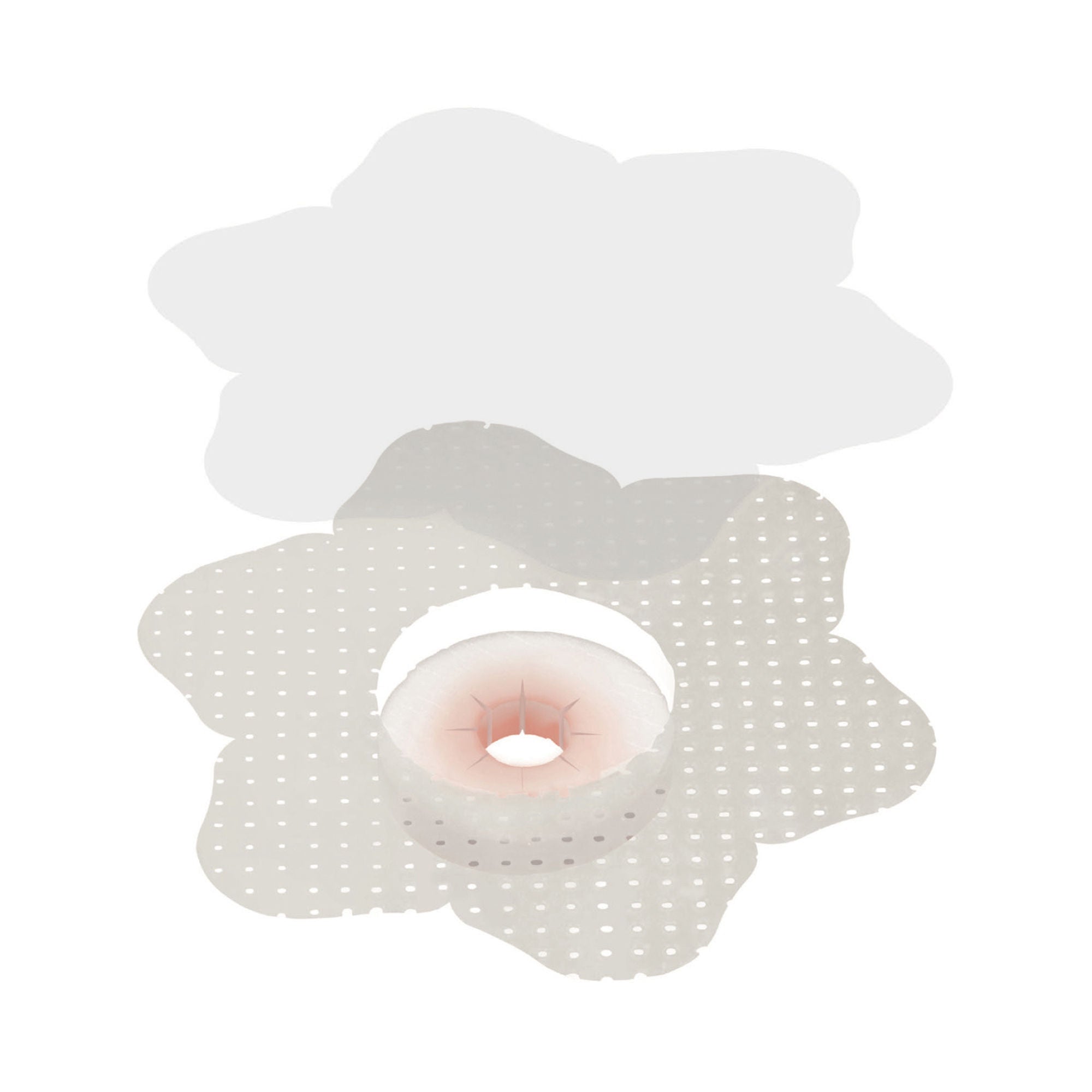 Mediusa - CR4490 Foam Dressing Advazorb® Areola 5 X 5 Inch Without Border Without Film Backing Silicone Adhesive Areola Shape Sterile