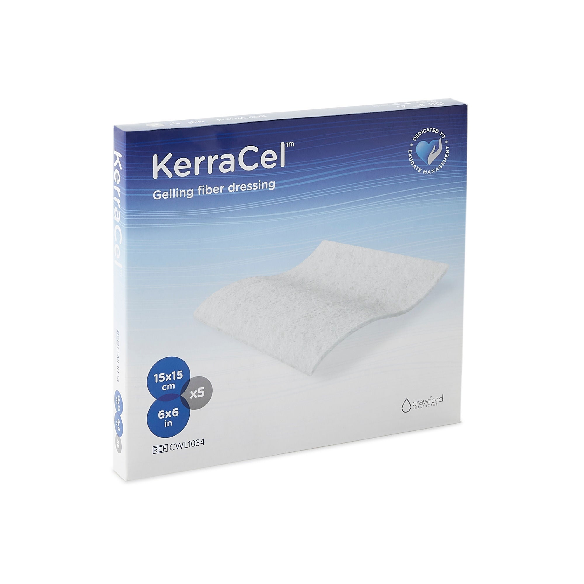 Solventum Corporation - CWL1034 Gelling Fiber Wound Dressing KerraCel™ 6 X 6 Inch Square Sterile