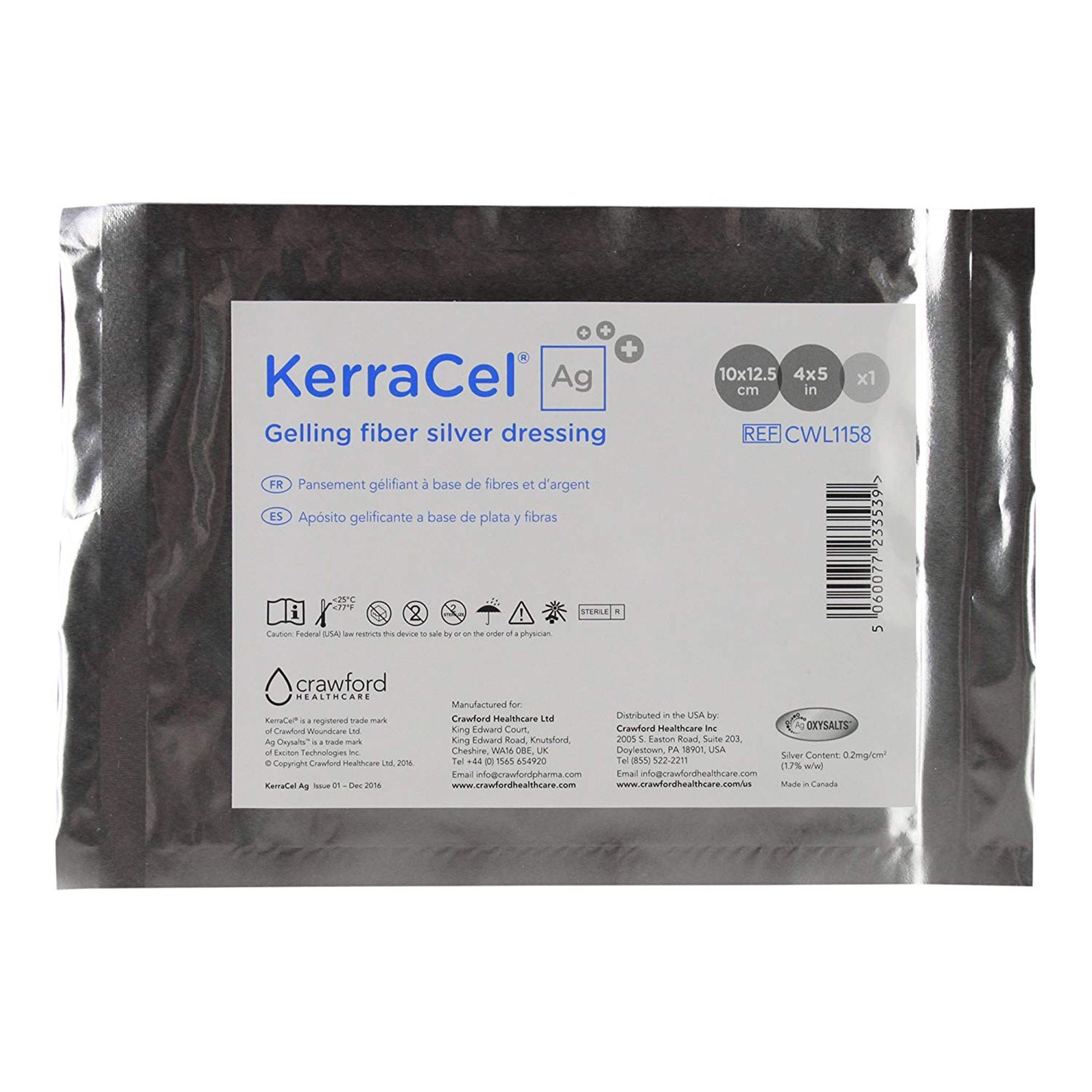 Solventum Corporation - CWL1158 Silver Gelling Fiber Dressing 3M™ Kerracel™ Ag Rectangle Sterile