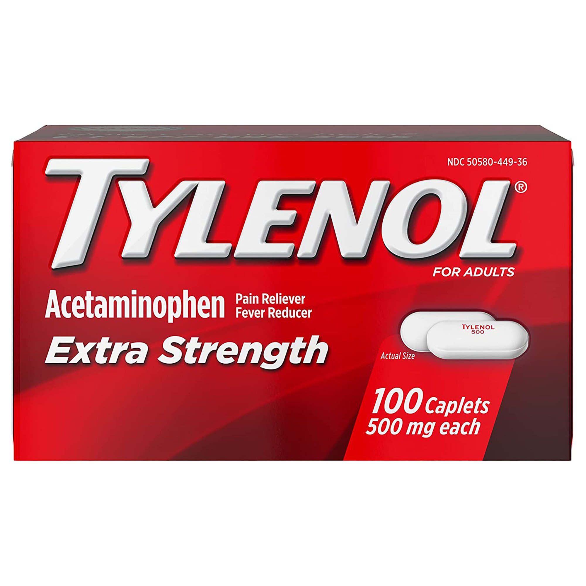 J & J Sales 3-00450-44909 - Tylenol® Extra Strength Acetaminophen Pain Relief - 1/Bottle