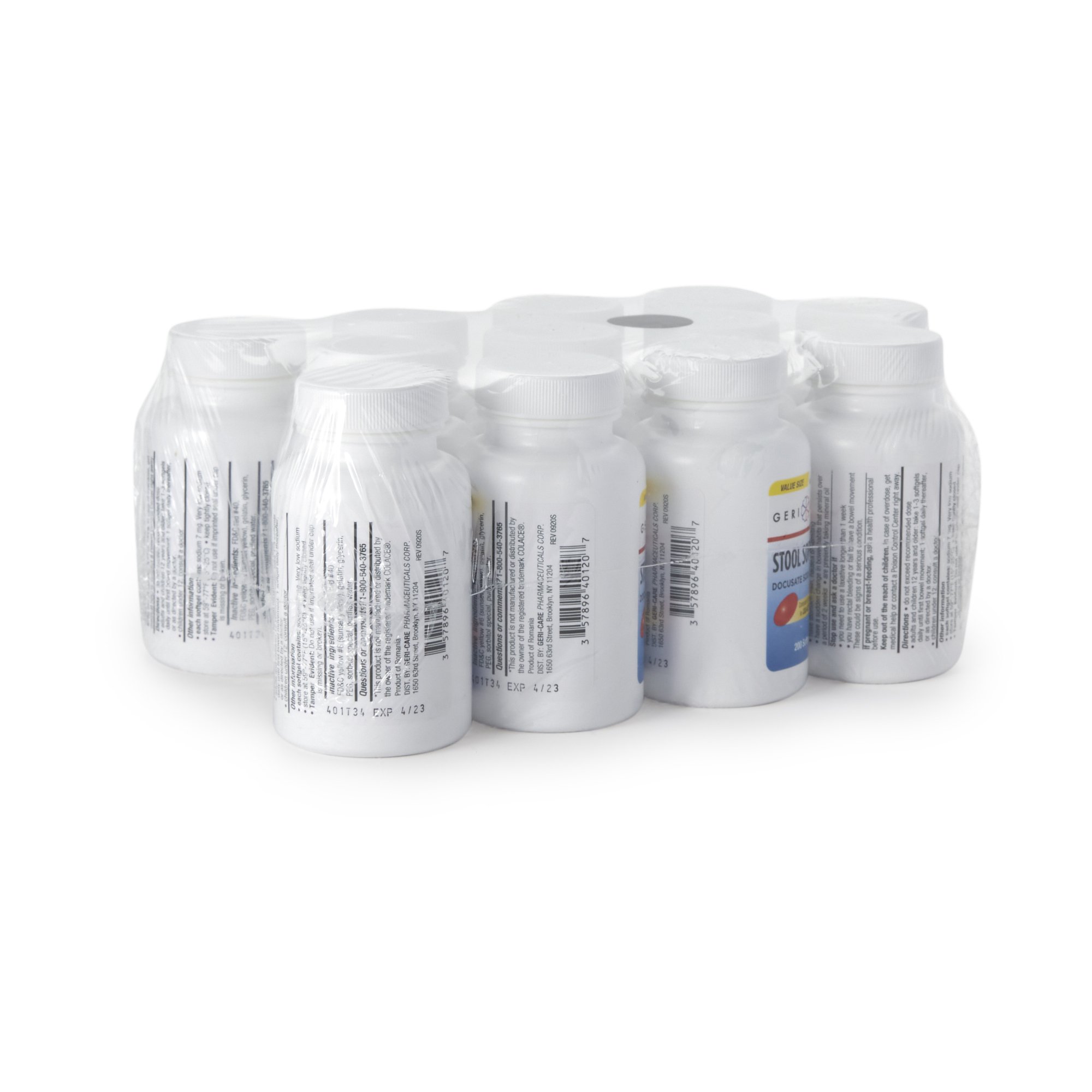 Geri-Care 401-20-GCP - Geri-Care® Docusate Sodium Stool Softener - 1/Bottle, 12/Case