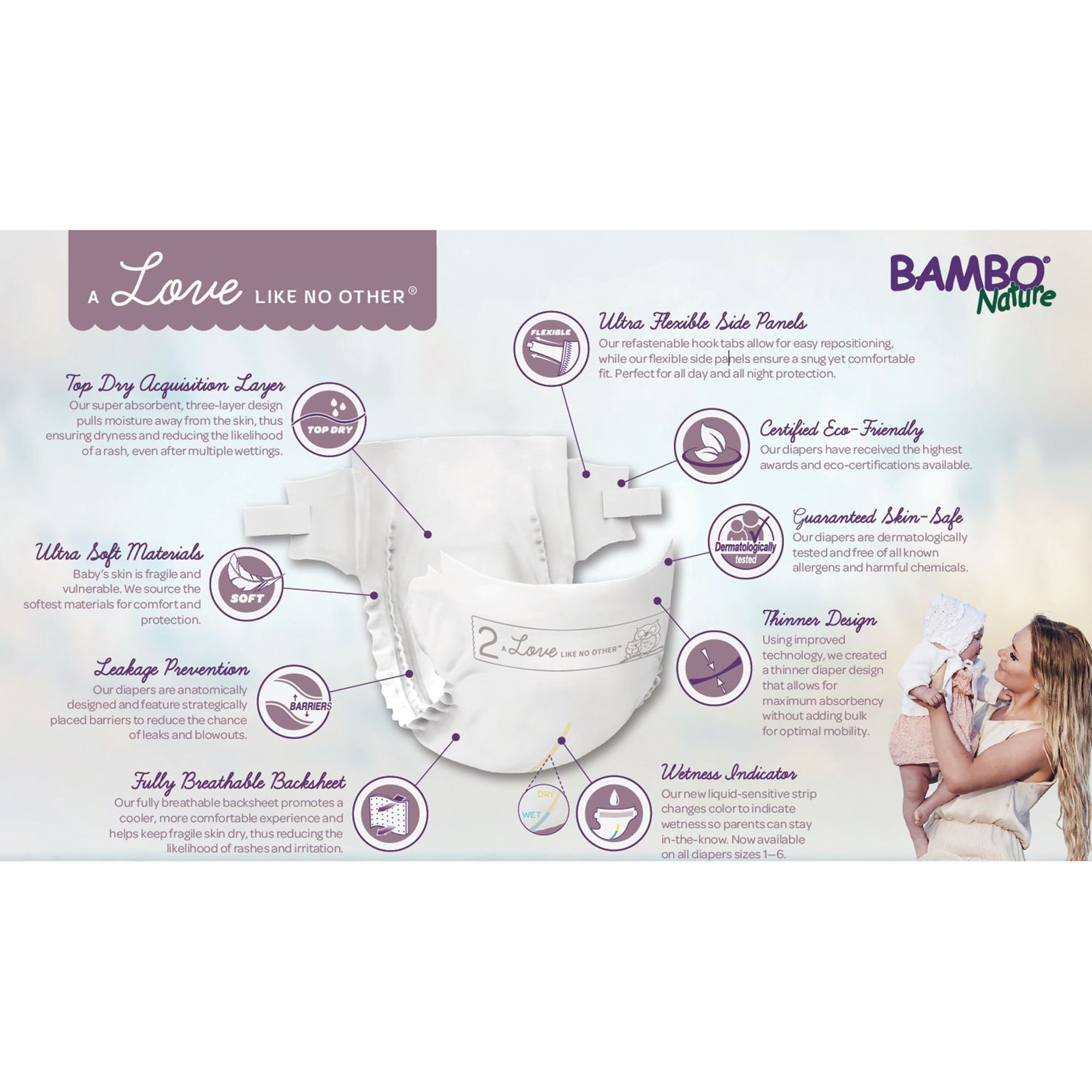 Abena North America 1000016924 - Bambo® Nature Diaper, Size 2 - 32/Bag, 192/Case