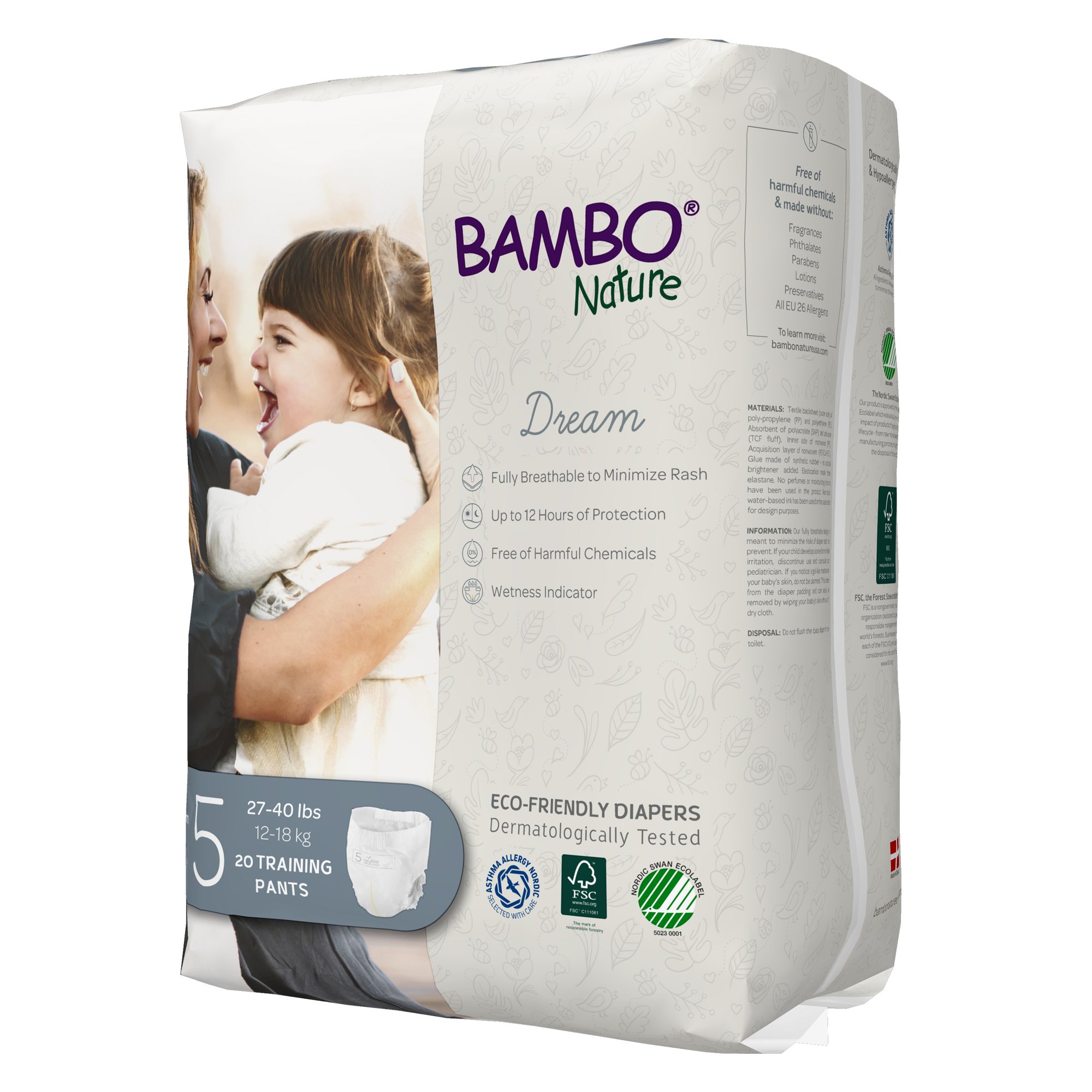 Abena North America 1000016930 - Bambo® Nature Dream Training Pants, Size 5 - 20/Bag, 100/Case