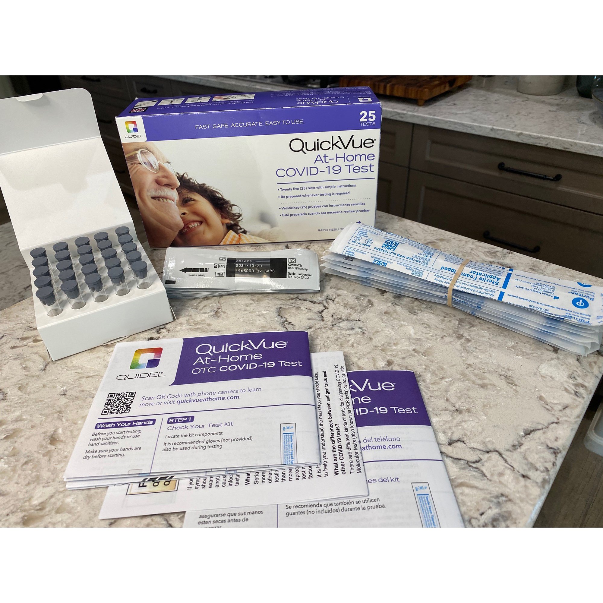 Quidel 20398 - QuickVue® At-Home OTC COVID-19 Respiratory Test Kit - 25/Kit, 250/Case