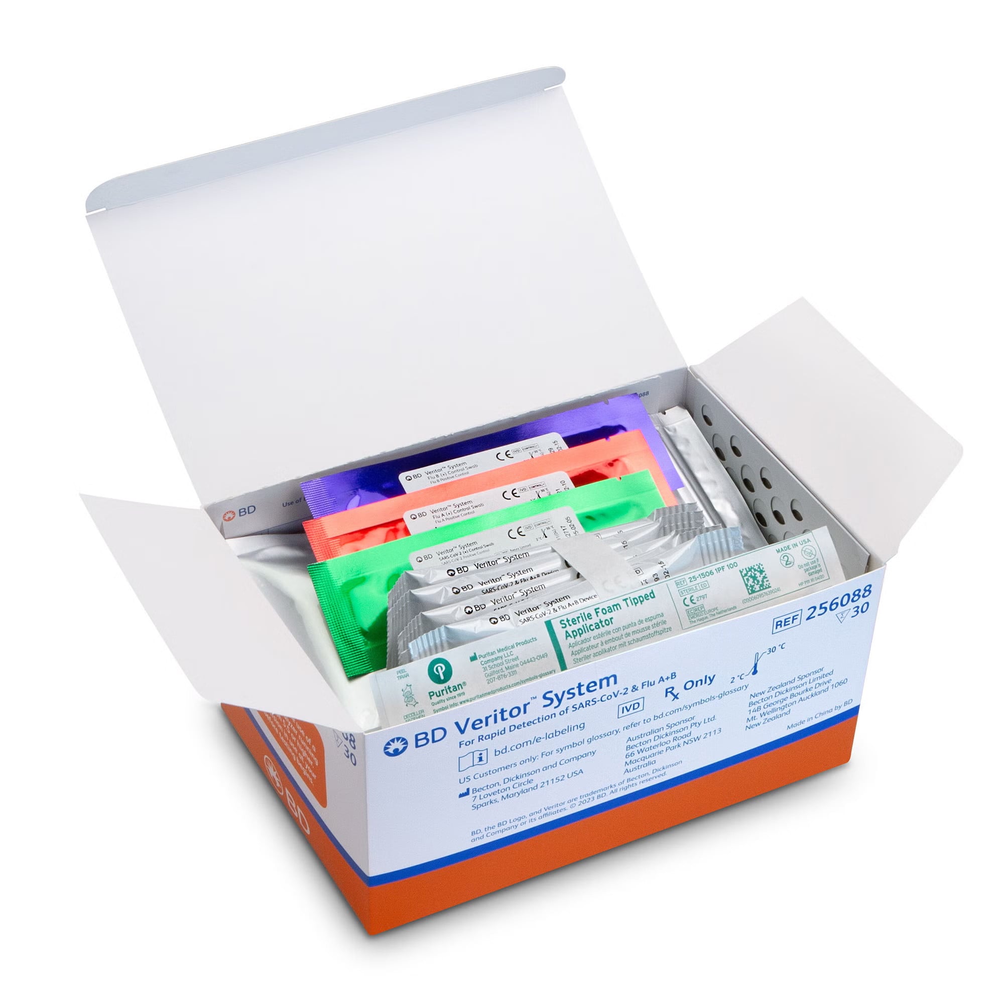 BD - 256088 Respiratory Test Kit BD Veritor™ System SARS-CoV-2 / Influenza A + B 30 Tests CLIA Waived