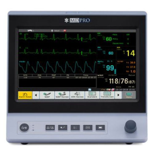 EdanUSA & MDPro - MDPRO5500-G2 Patient Monitor with CO2 MDPro 5500 Gas and Monitoring 3/5 Lead ECG, CO2, NIBP, Pulse Rate, SpO2, Temperature AC Power / Battery Operated