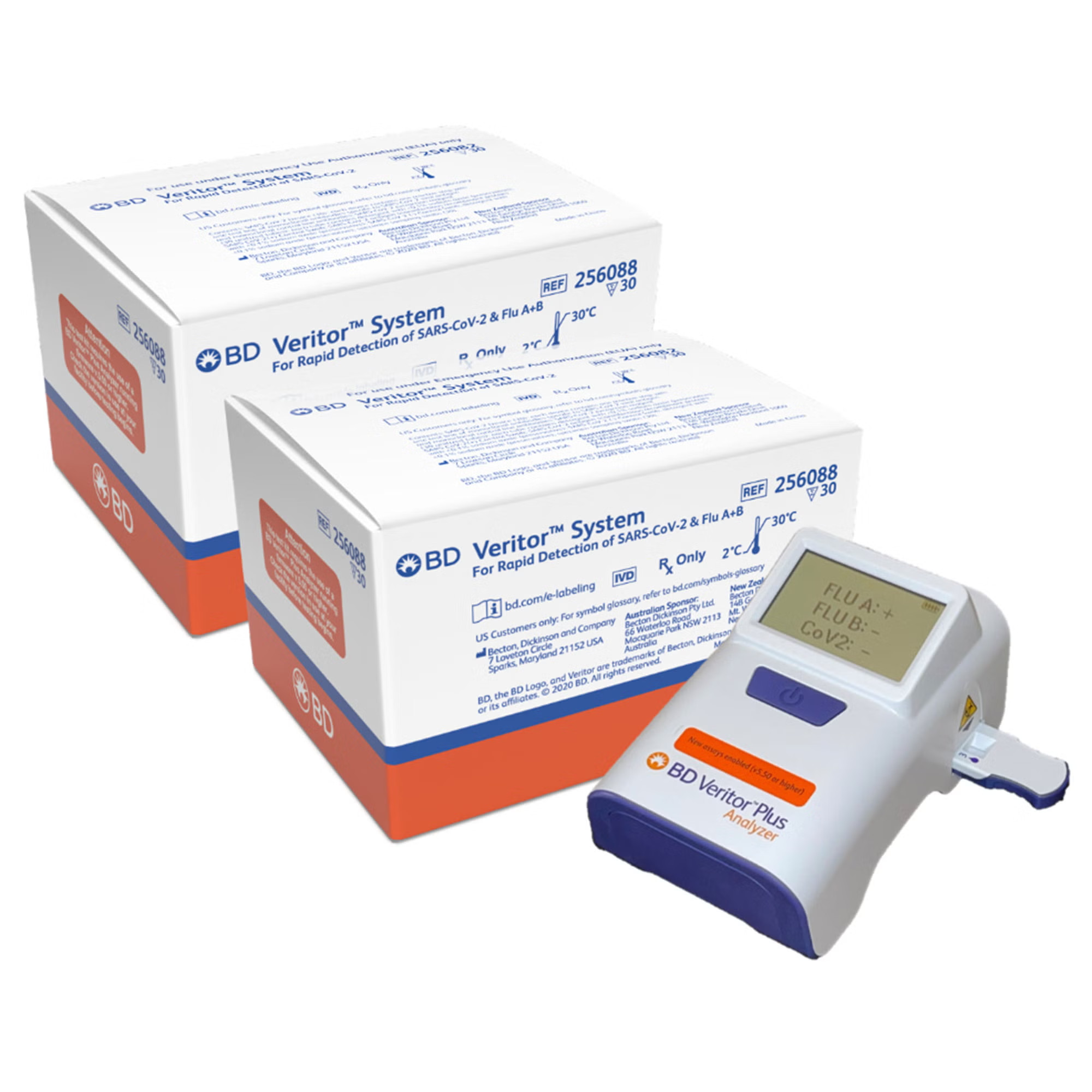 BD - 256095 Respiratory Test Kit BD Veritor™ System SARS-CoV-2 / Influenza A + B 2 X 30 Tests CLIA Waived