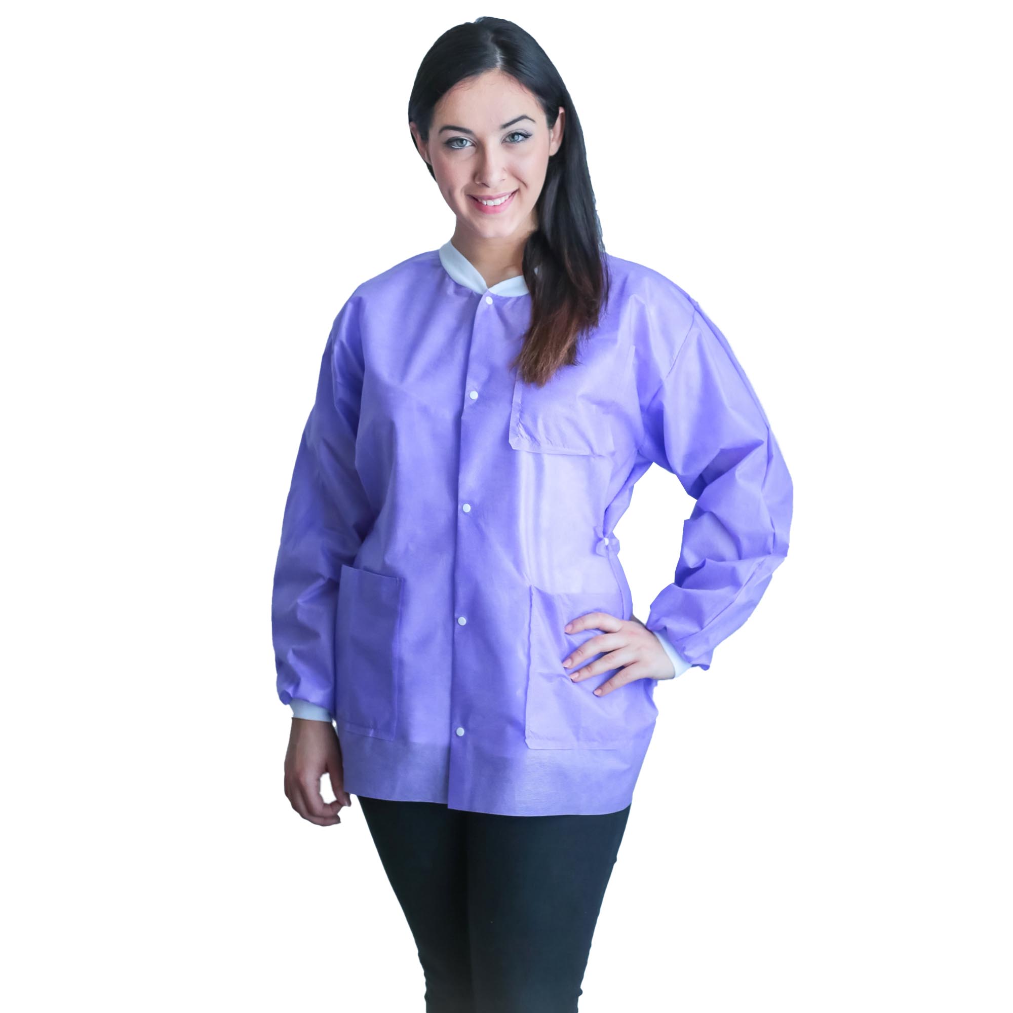 Dukal - UGJ-6504-S Lab Jacket FitMe™ Purple Small Hip Length 3-Layer SMS Disposable