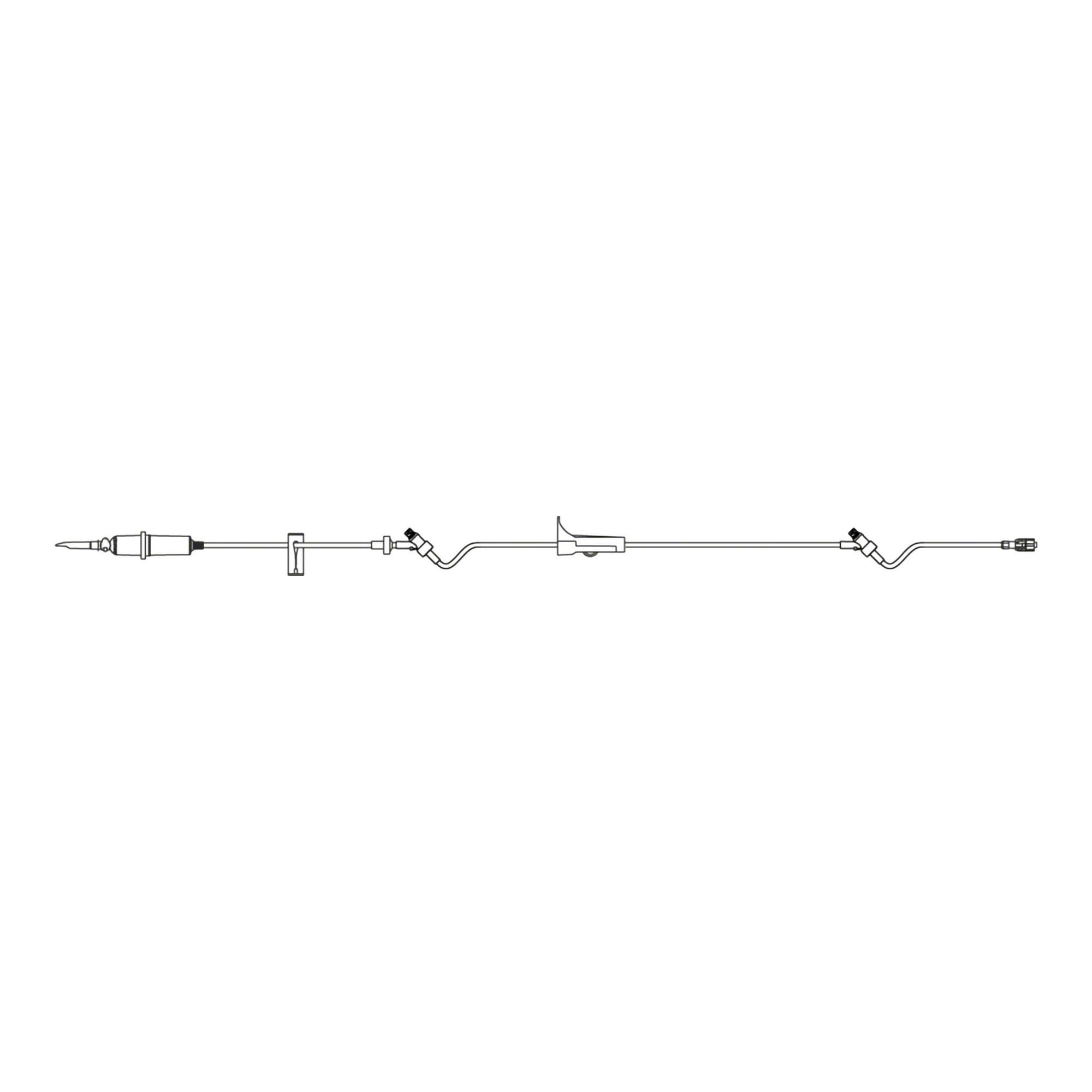 B. Braun - 354303 Primary IV Administration Set CareSafe™ Gravity 2 Ports 20 Drops / mL Drip Rate 15 Micron Filter 104 Inch Tubing Solution