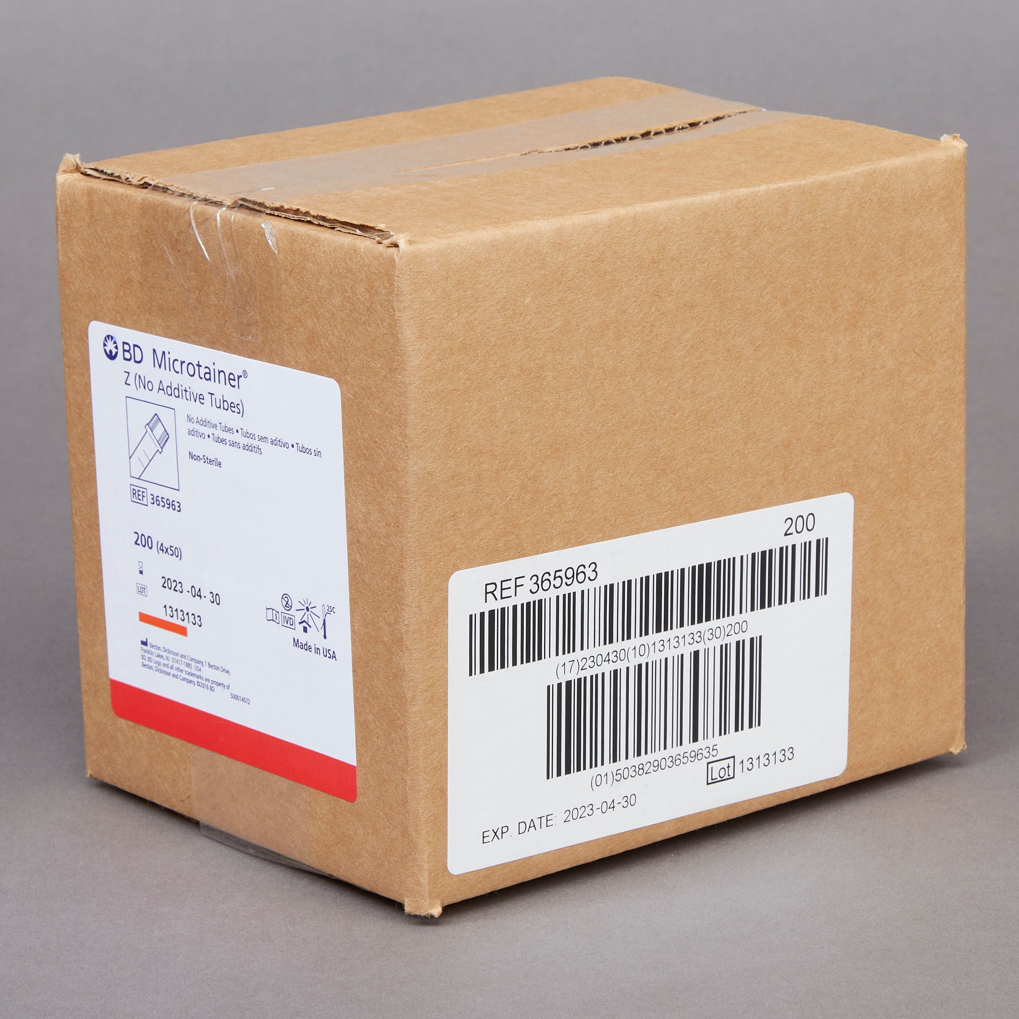 BD - 365963 BD Microtainer® Capillary Blood Collection Tube Plain 250 µL to 500 µL BD Microgard™ Closure Plastic Tube