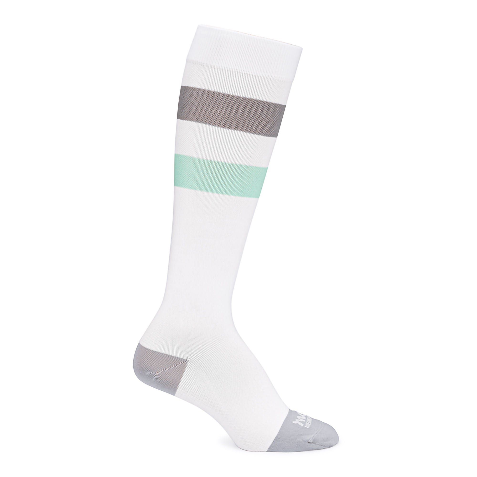 Motif Medical - AAB0005-03 Maternity Compression Socks Motif Medical Knee High Large White / Gray / Green Closed Toe