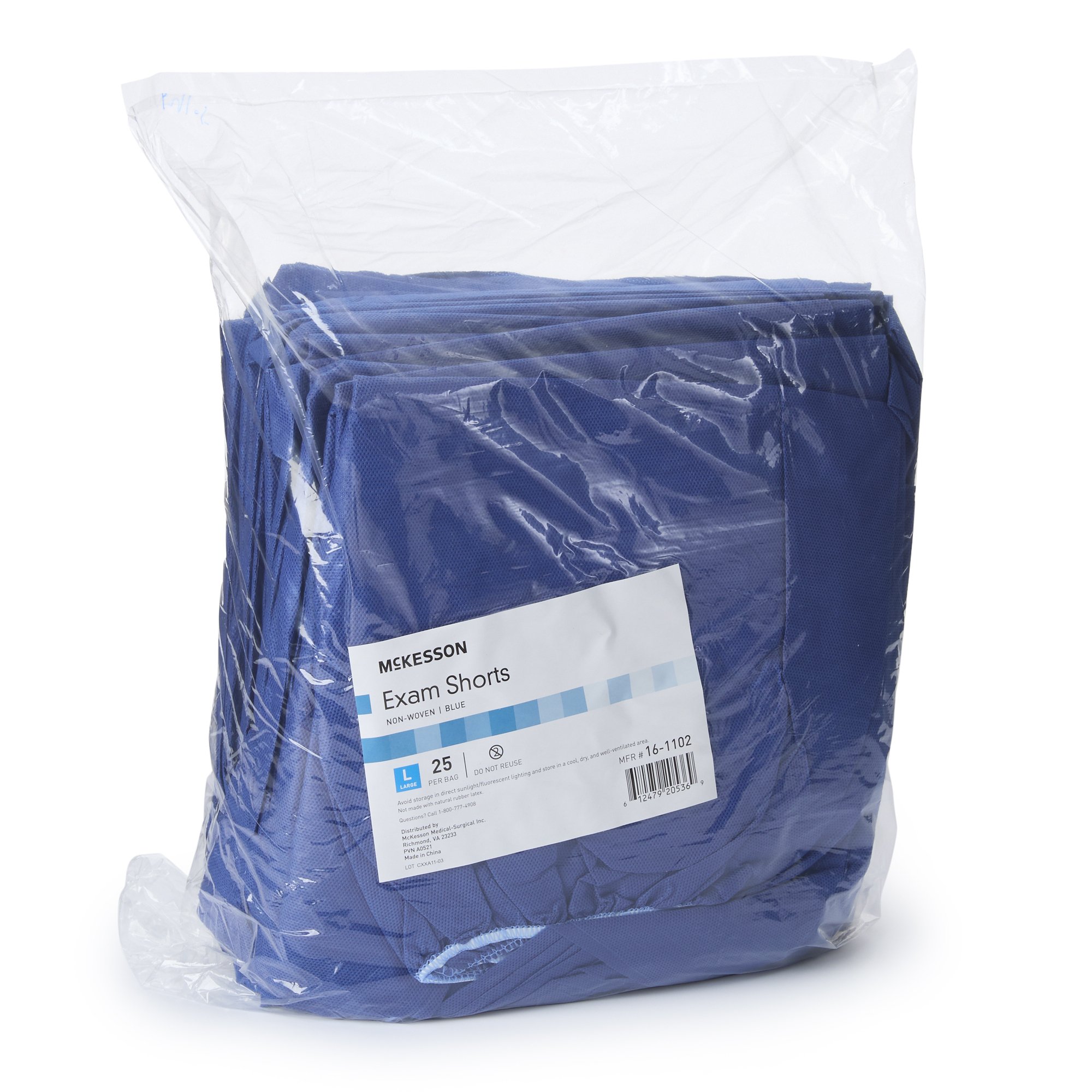 McKesson Brand 16-1102 - McKesson Patient Exam Shorts, Large - 25/Bag, 100/Case