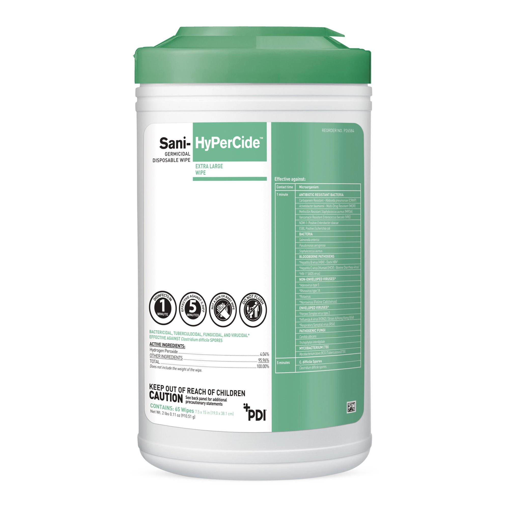 Professional Disposables - P26584 Sani-HyPerCide® Extra Large Germicidal Disinfectant Wipes
