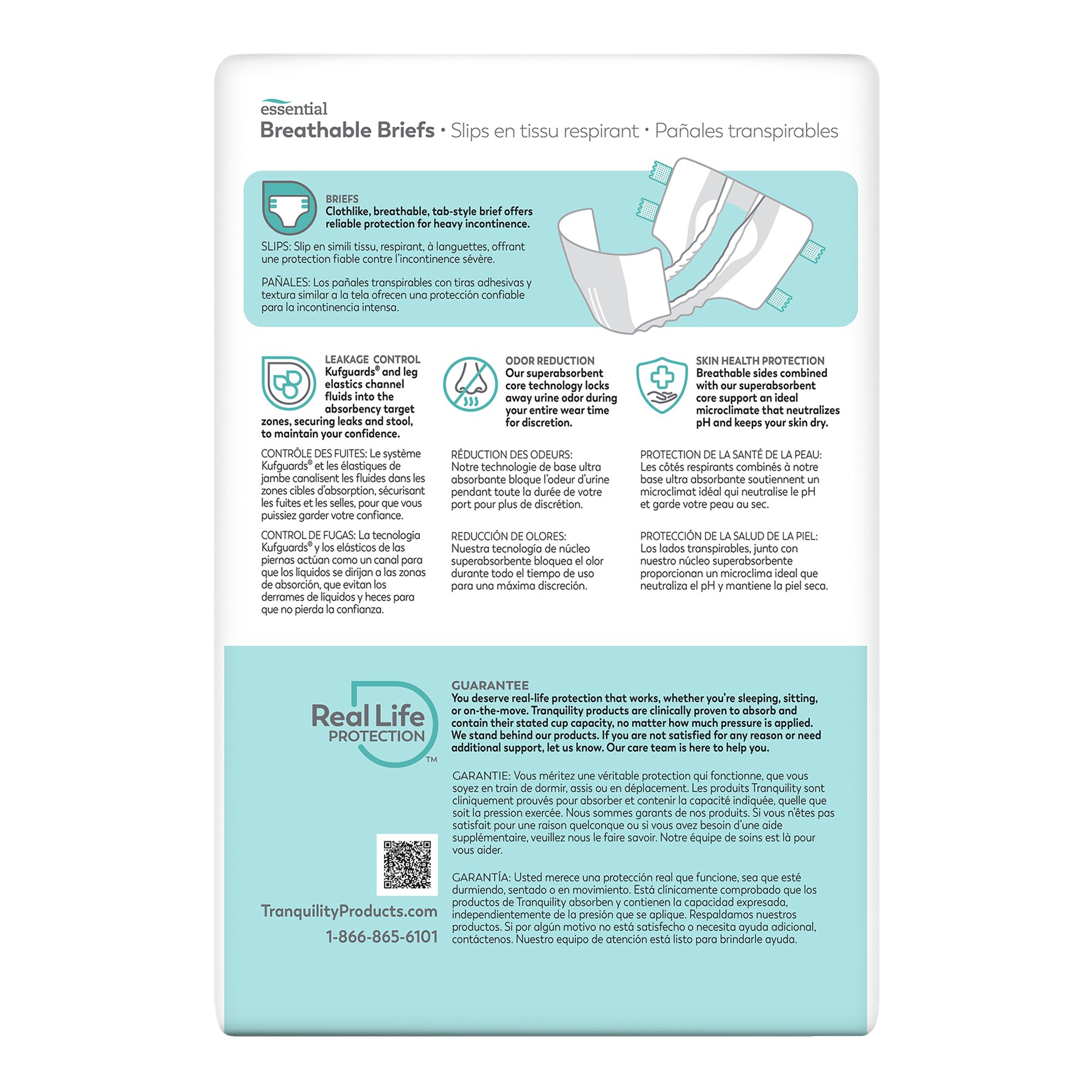 Principle Business Enterprises 2747 - Tranquility® Essential Heavy Incontinence Brief, Extra Large - 8/Bag, 64/Case