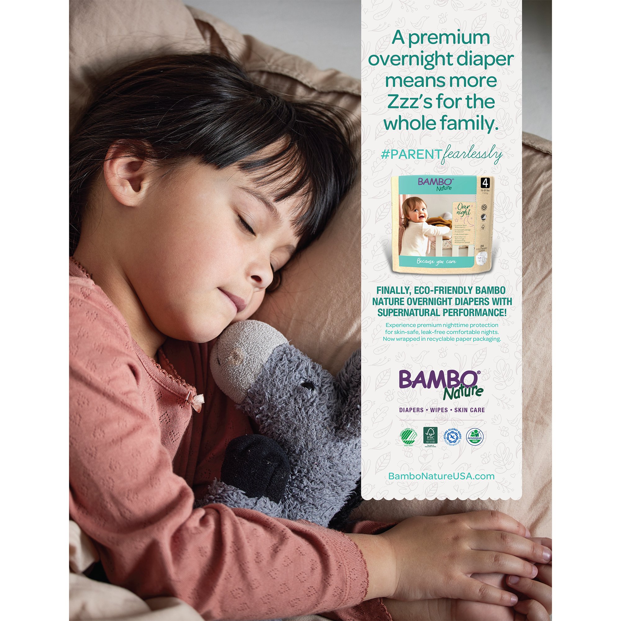 Abena North America 1000021011 - Bambo® Nature Overnight Diapers, Size 5 - 22/Pack, 88/Case
