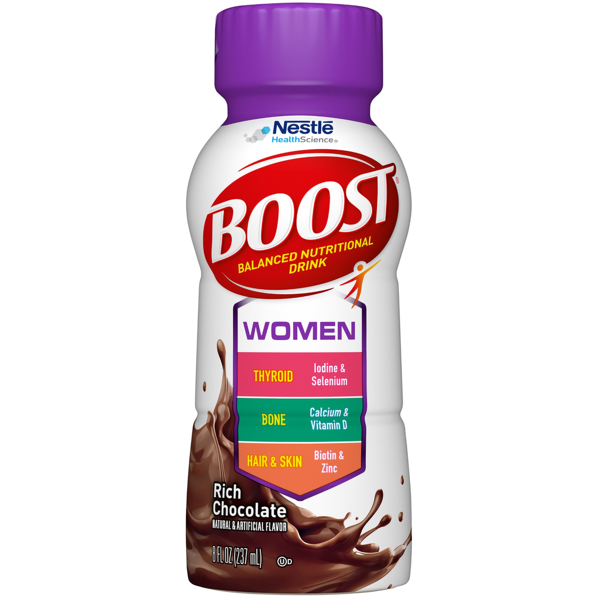 Nestle Clinical Nutritional 00041679380772 - Boost® Women Chocolate Balanced Nutritional Drink, 8 oz. Bottle - 24/Case