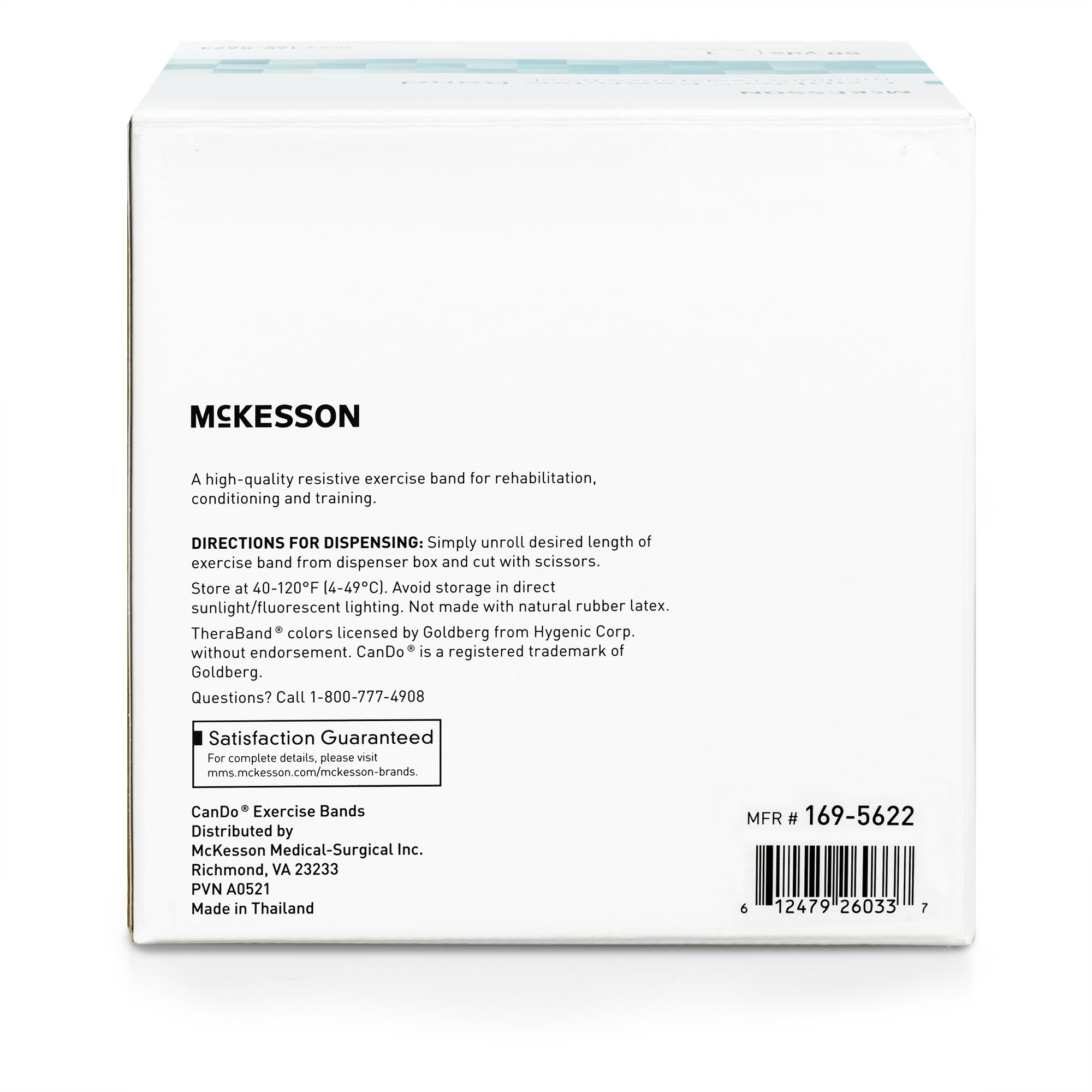 McKesson Brand 169-5622 - McKesson CanDo® Exercise Light Resistance Band, Red, 5 Inch x 50 Yard - 1/Each
