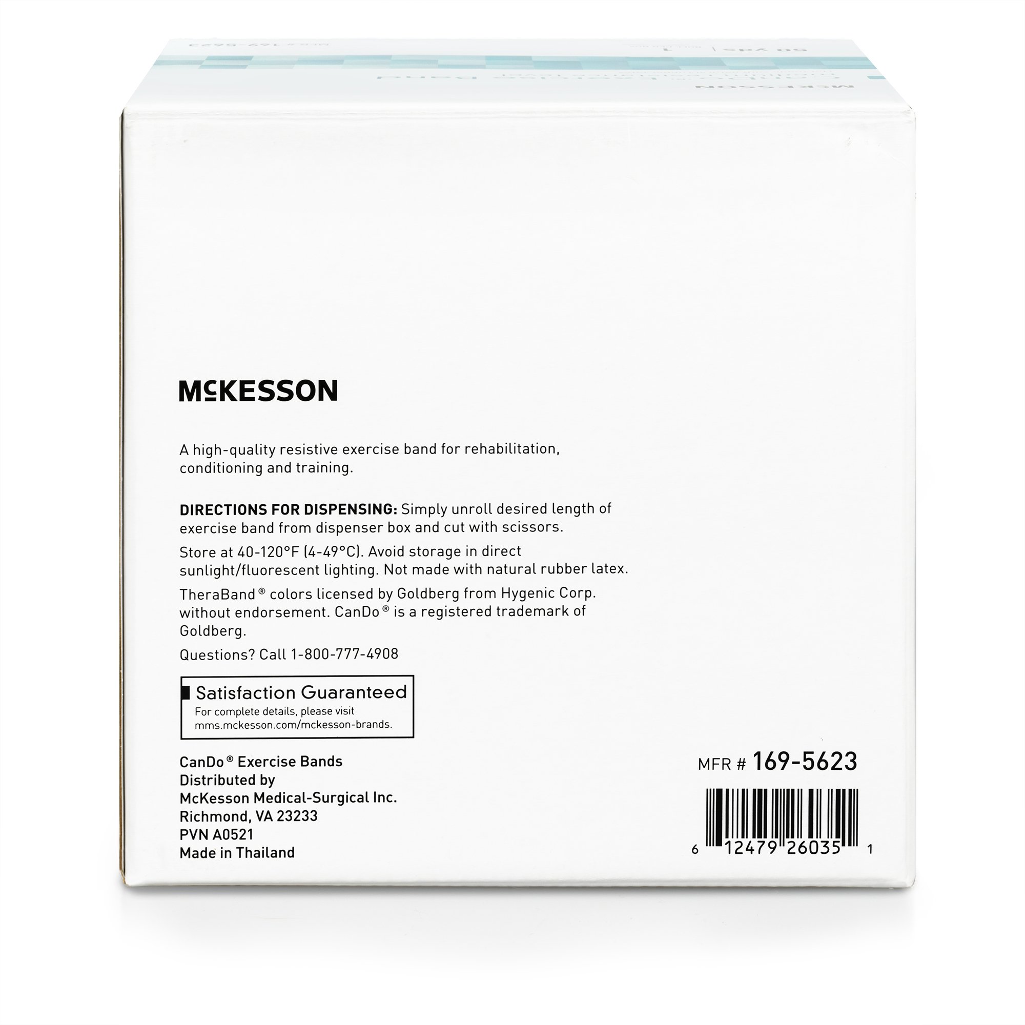 McKesson Brand 169-5623 - McKesson CanDo® Exercise Medium Resistance Band, Green, 5 Inch x 50 Yard - 1/Each