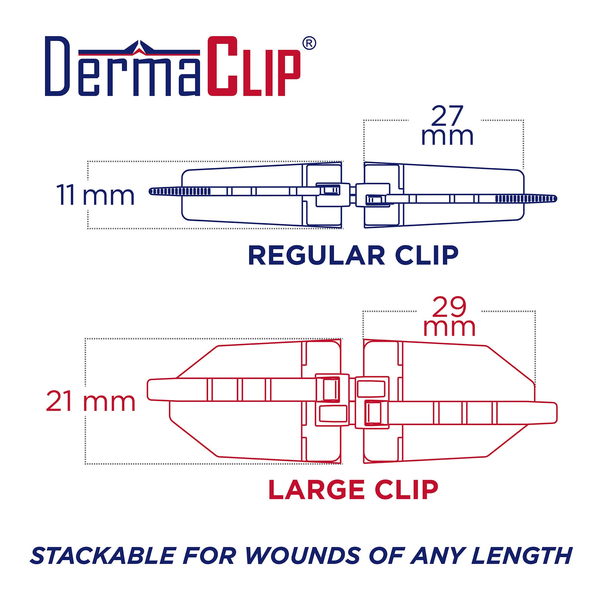 DermaClip US LLC - 62002 Non-Invasive Skin Closure DermaClip® 3 Inch X 11 mm Polypropylene Ventilated Strip Clear