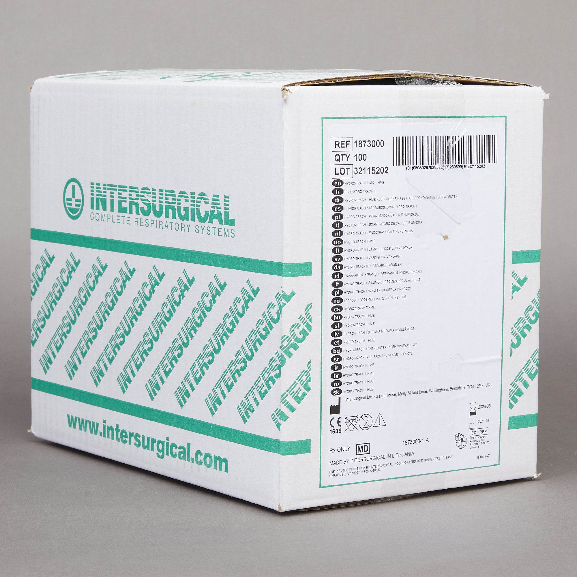 Hydro-Trach T range Heat and Moisture Exchanger-Trach 1873000 by Intersurgical