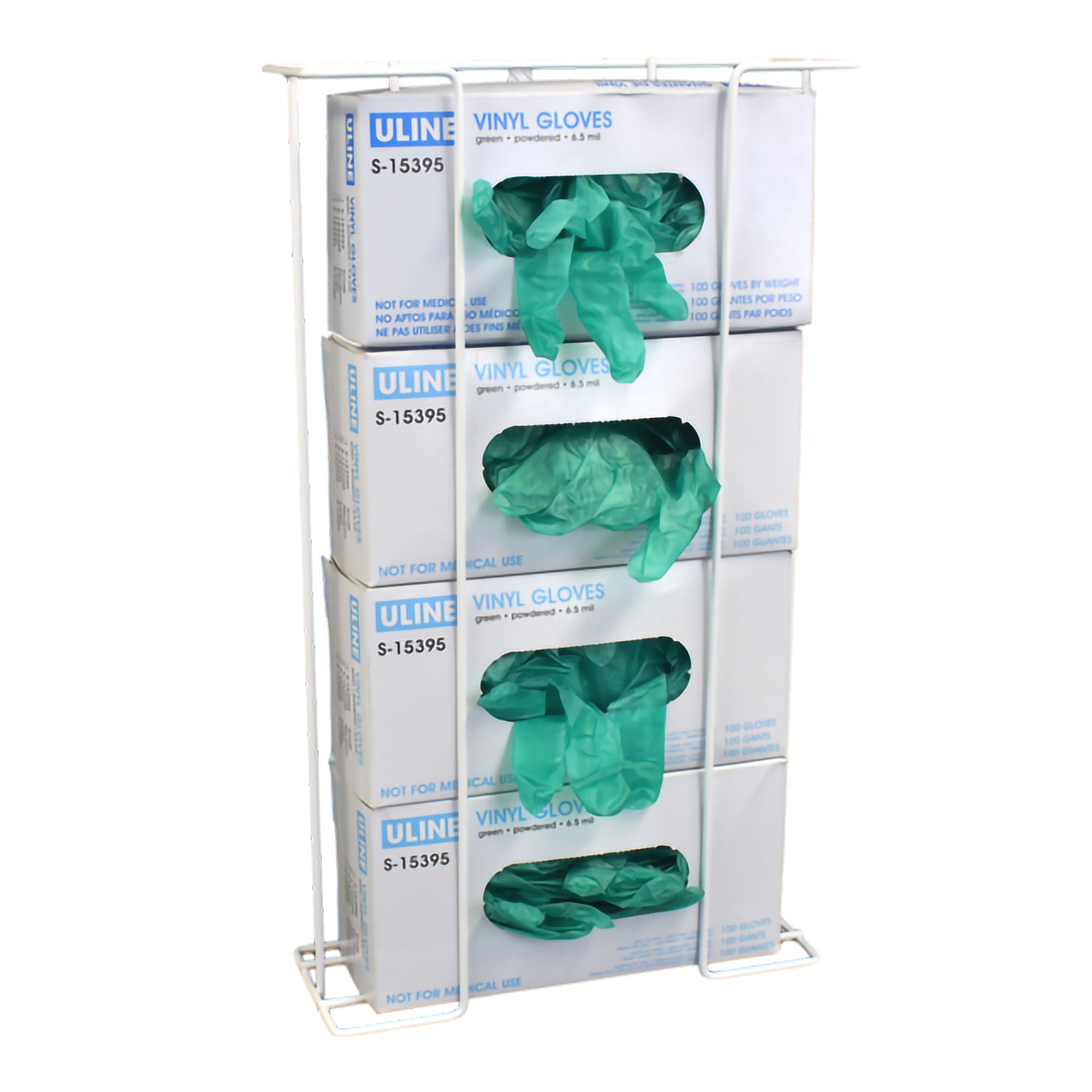 Omnimed - 305376 Glove Box Holder Omnimed Wall Mounting 4 Boxes of Gloves White 20 X 11-1/2 X 4-3/4 Inch Heavy Gauge Steel Wire