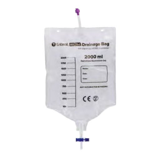 GBUK Group Ltd. - DBP-2000 Enteral Drainage Bag ENFit® Without Tubing 2000 mL Sterile ENFit® Connector Barrier