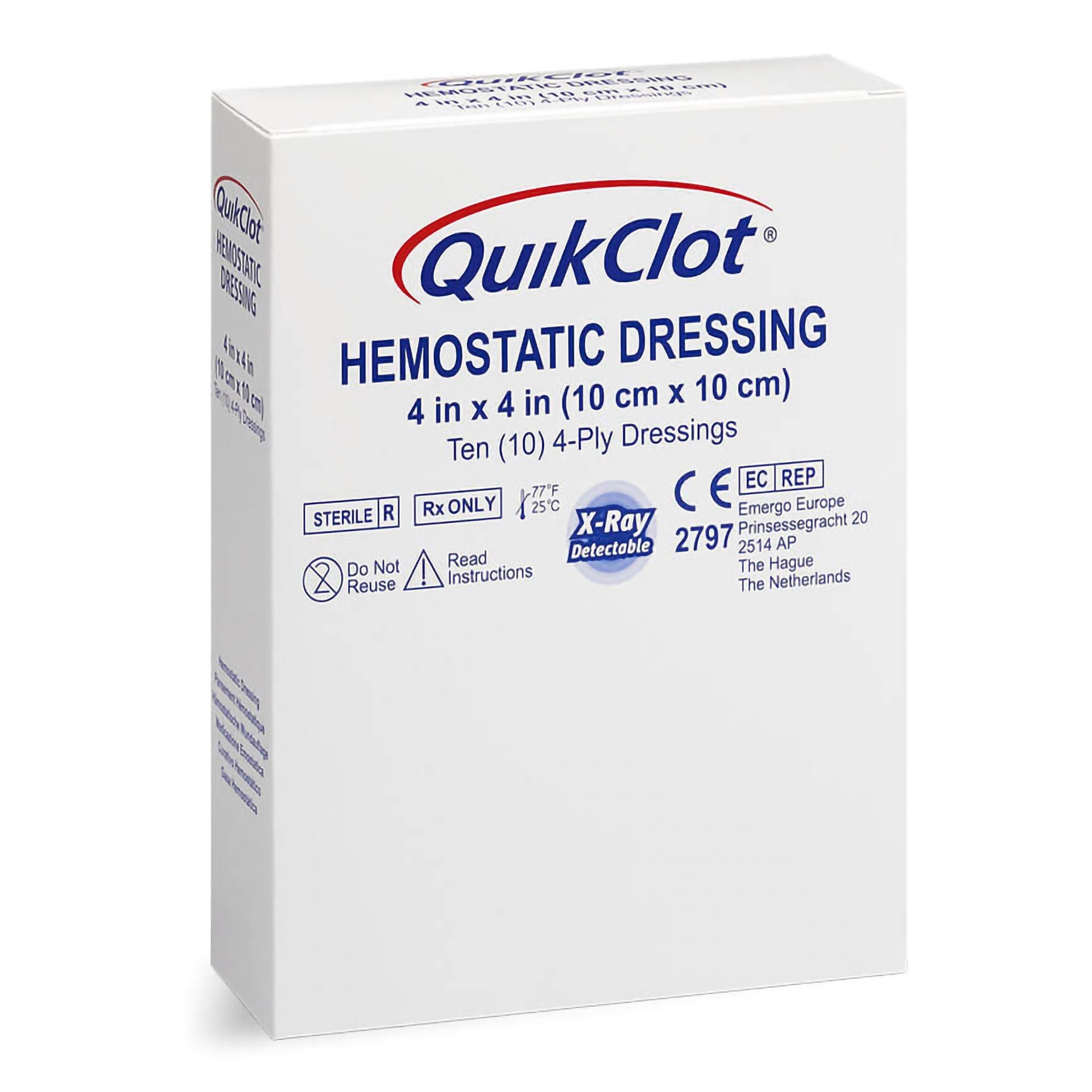 Teleflex Medical - 459 Hemostatic Dressing QuikClot® 4 X 4 Inch 10 per Pack Sterile