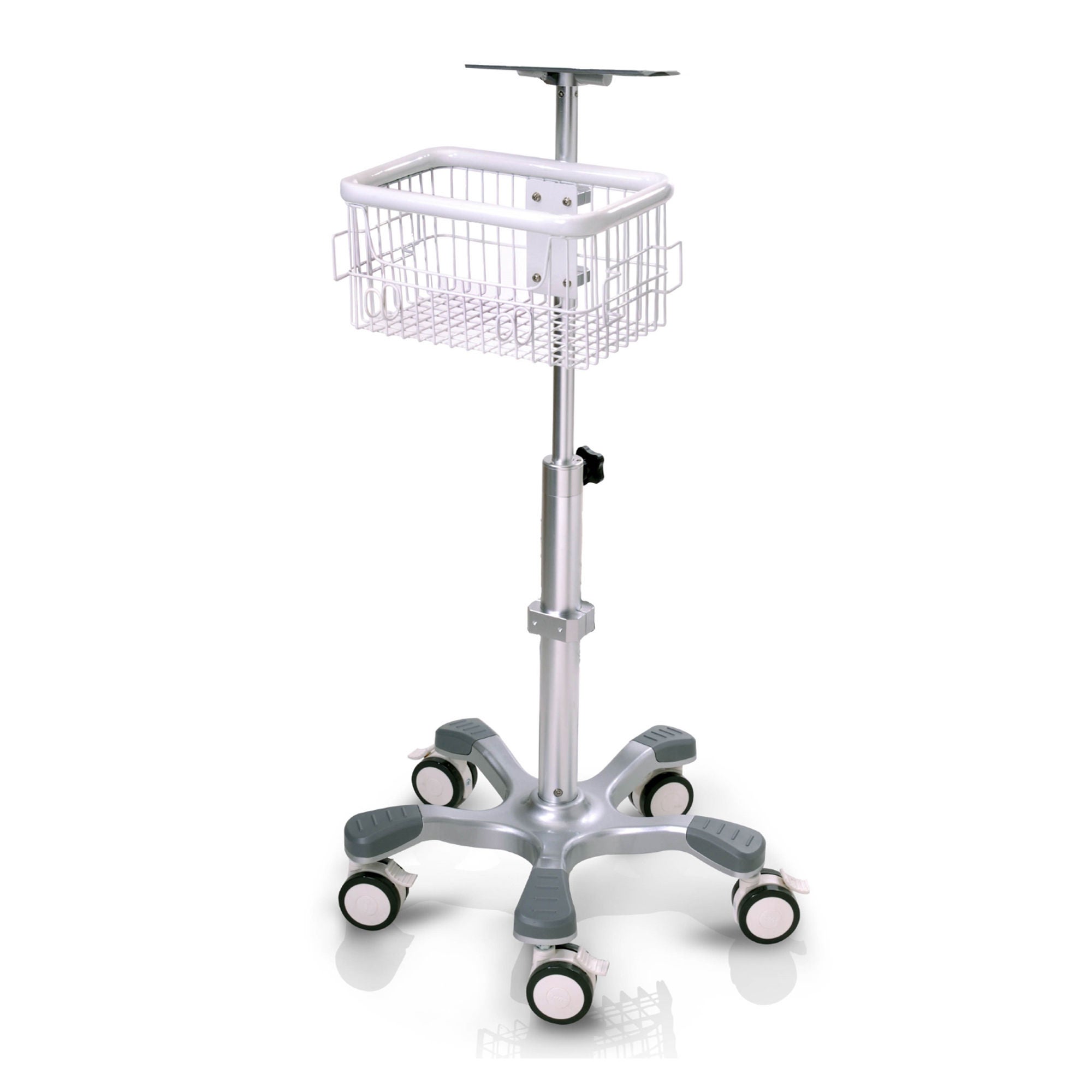 EdanUSA & MDPro - MT-207_PLATE_MDPRO4000 Mobile Trolley with Mounting Plate EDAN USA Stainless Steel Design 5 Casters For MDPro4000 series