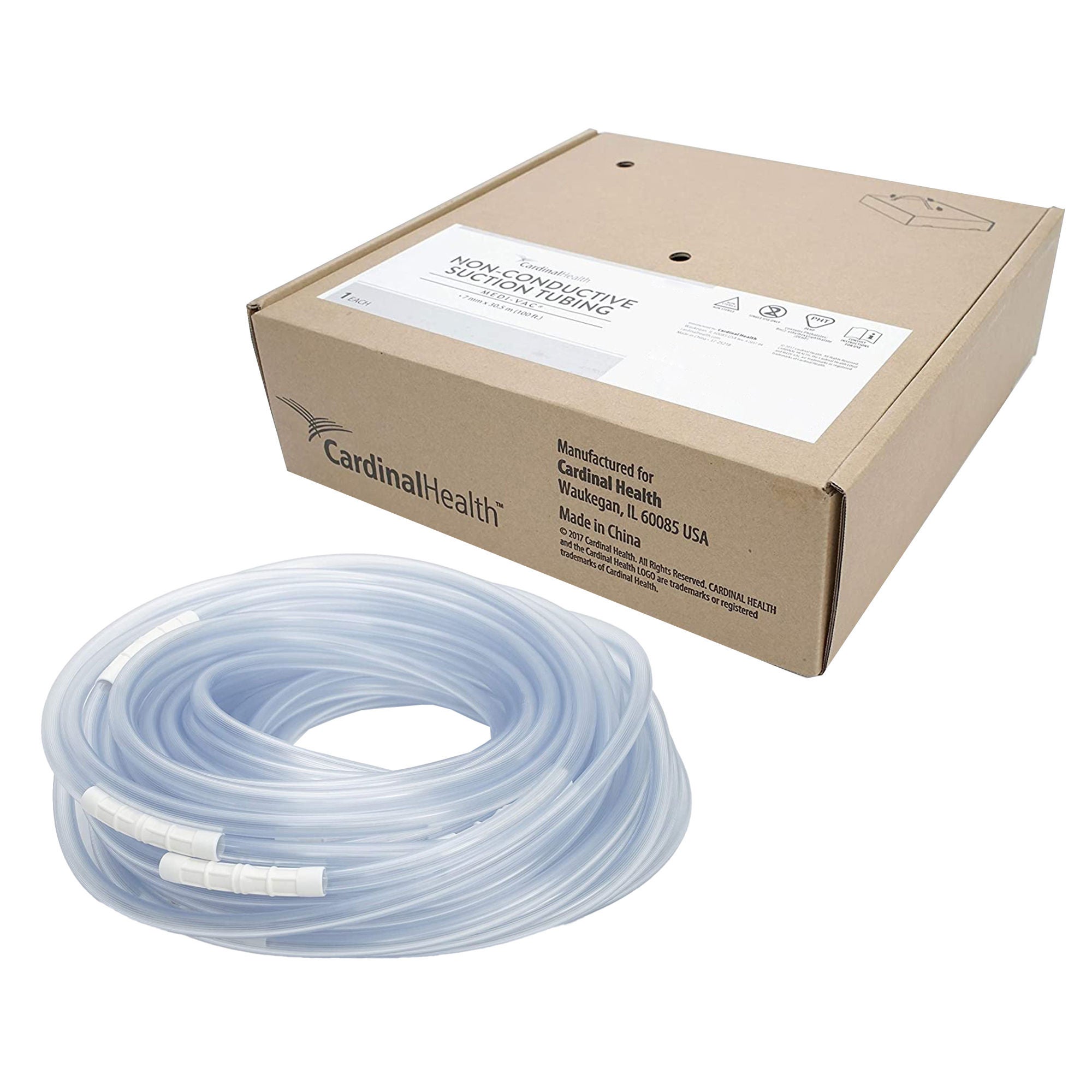 Cardinal - N7100A Bulk Suction Tubing Medi-Vac® Clear 1/4 Inch I.D. 100 Foot Length Non-Conductive Plastic NonSterile