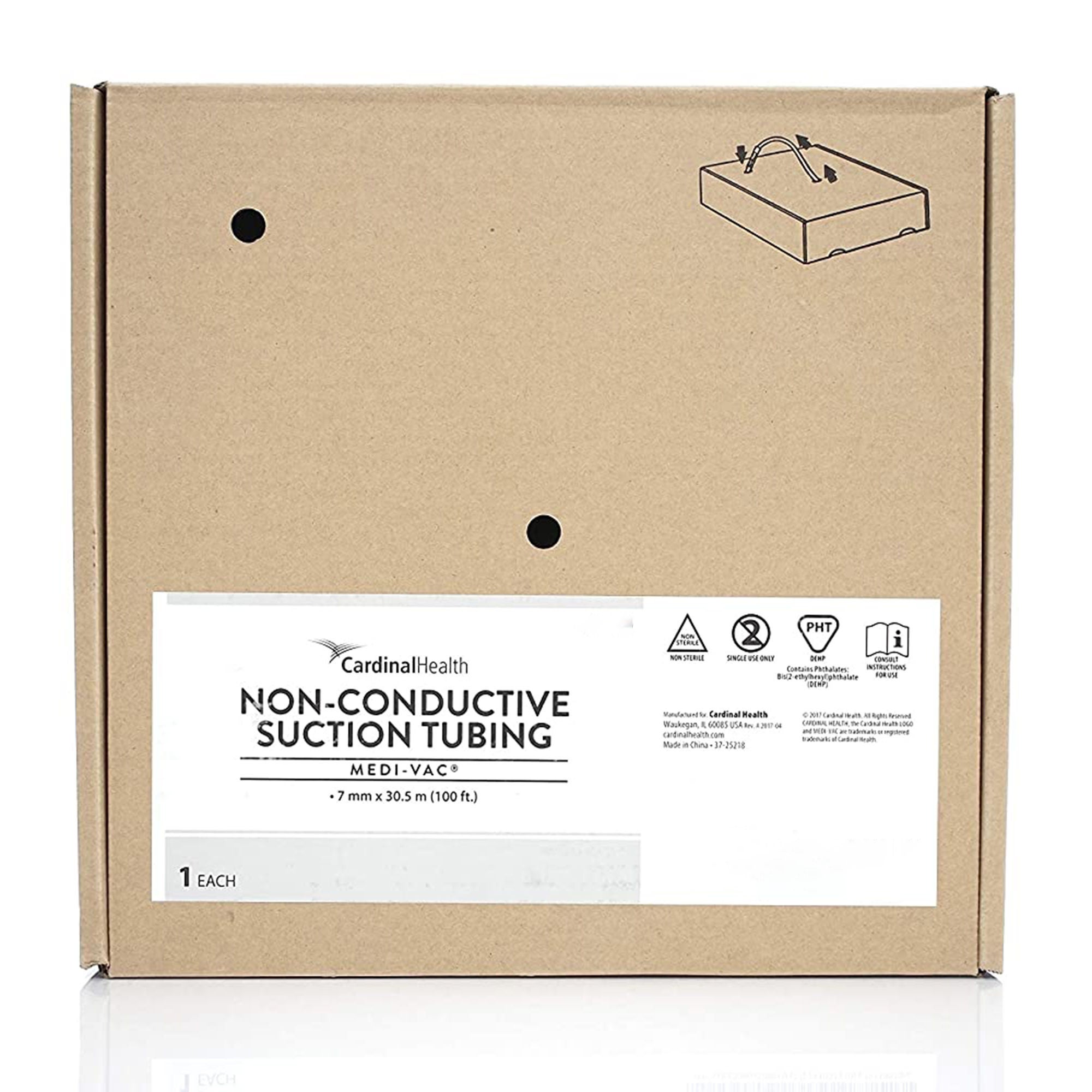 Cardinal - N7100A Bulk Suction Tubing Medi-Vac® Clear 1/4 Inch I.D. 100 Foot Length Non-Conductive Plastic NonSterile