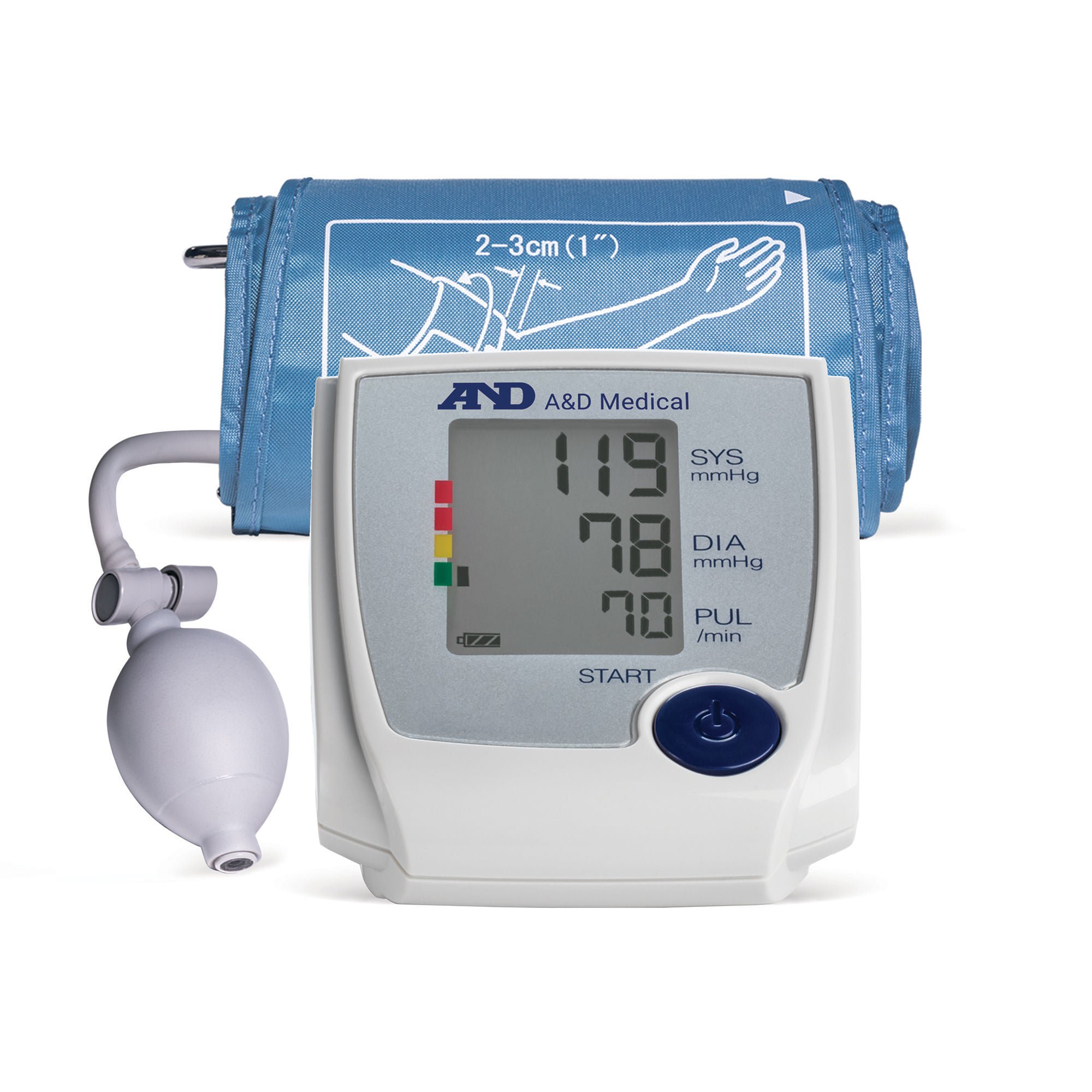 A&D Engineering - UA-705V Home Semi Automatic Digital Blood Pressure Monitor A&D Medical Medium Cuff Arm Nylon Cuff 24 - 36 cm Desk Model