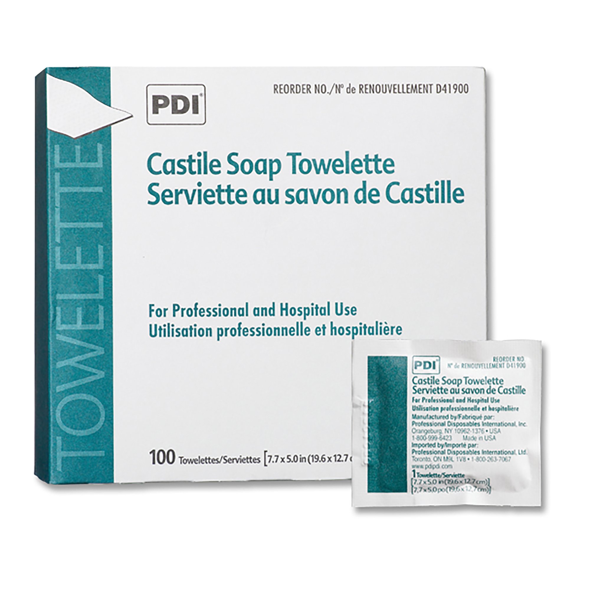 Professional Disposables - D41900 PDI® Scented Castile Soap Towelettes